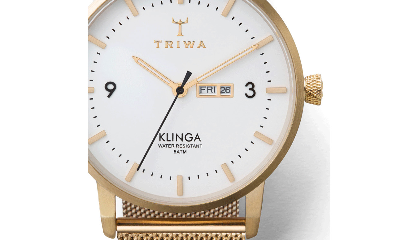 Triwa Ivory Klinga Gold Mesh Triwa 
                                7350056807485 
                                KLST103-ME021313 