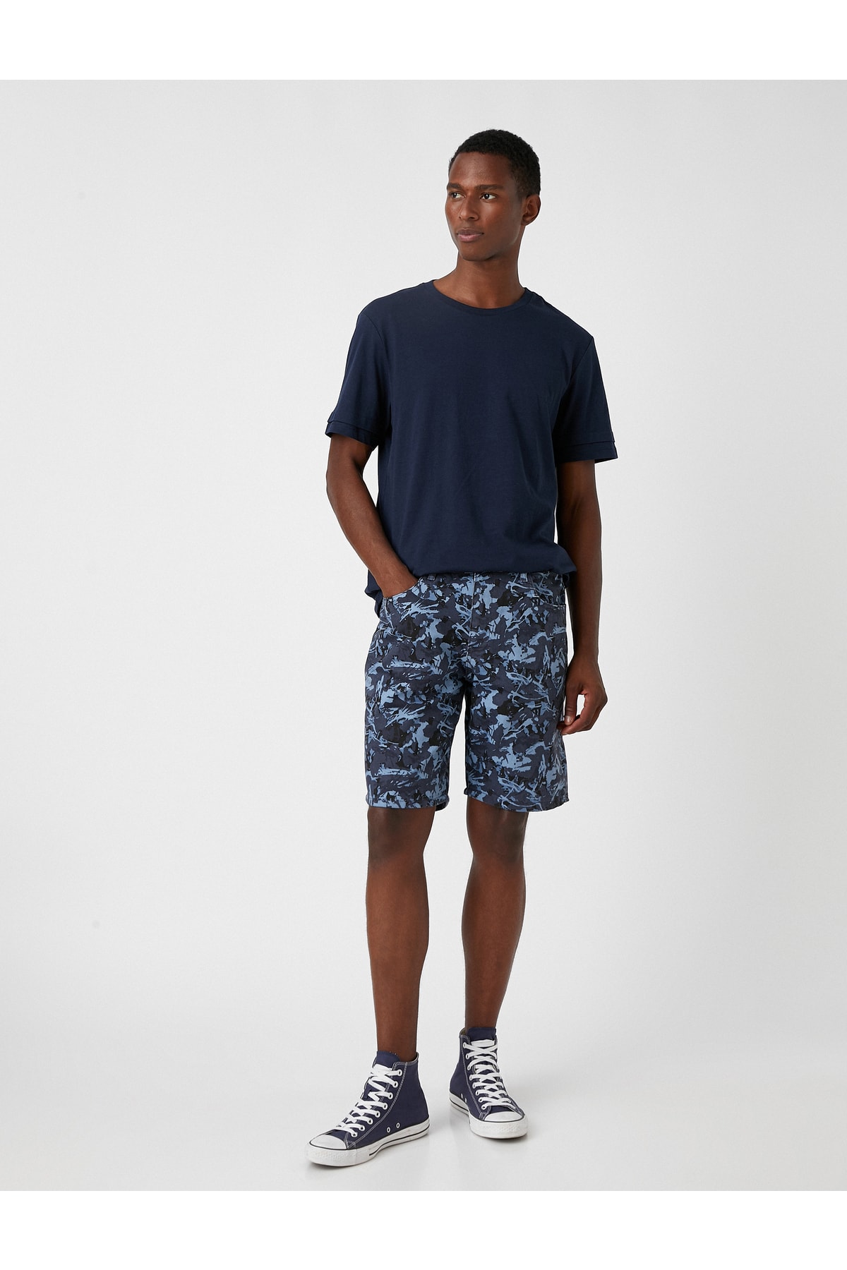 Koton Camouflage Chino Shorts Koton 
                                8683352467268 
                                2SAM40193HW/Blue Patterned 