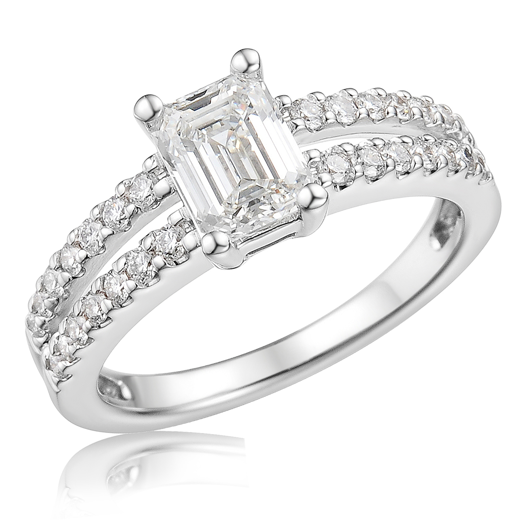 1 1/3ctw Emerald Diamond White Gold Engagement Ring | Size 7 REEDS 
                                 
                                14.11729-7 