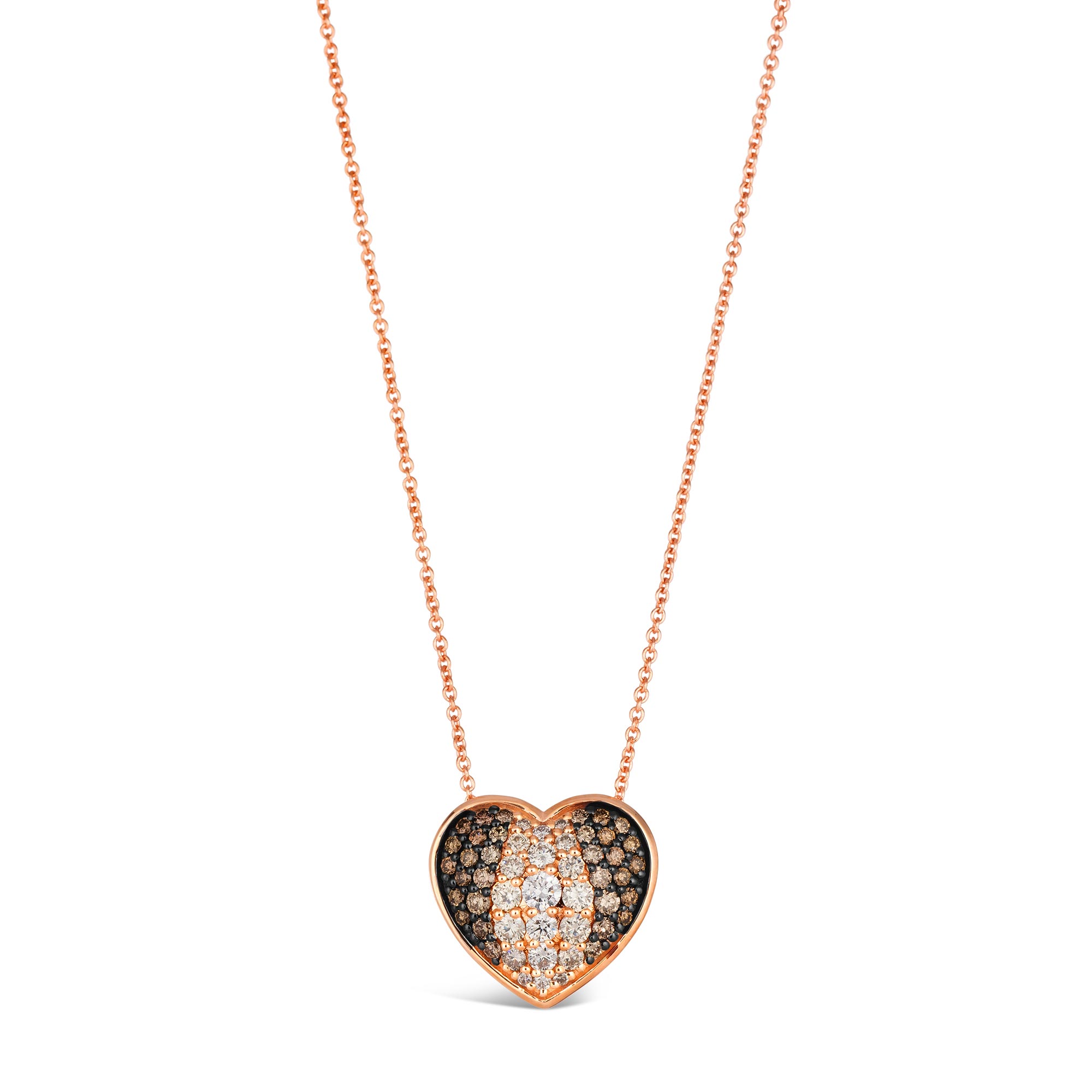 Le Vian(R) 5/8ctw Chocolate Ombre Diamonds(R) and Vanilla Diamonds(tm) in 14k Strawberry Gold(R) Heart Pendant Necklace Le Vian 
                                191247691578 
                                TRTC 3E 