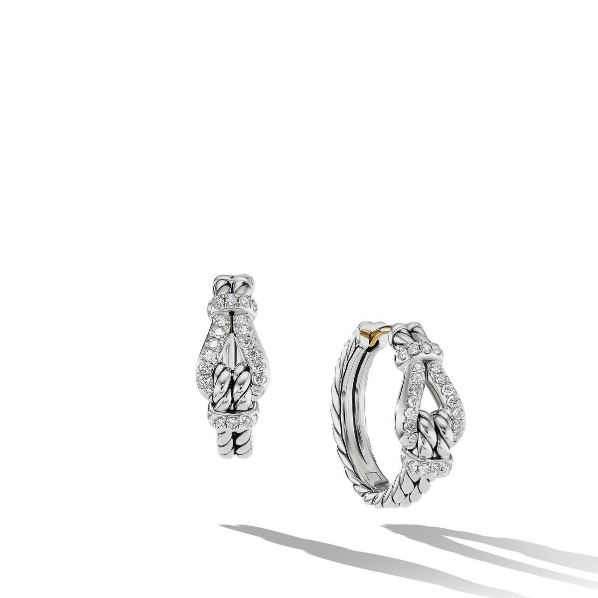 David Yurman Thoroughbred Loop Hoop Earrings with Pave Diamonds David Yurman 
                                192740783524 
                                E17618DSSADI 