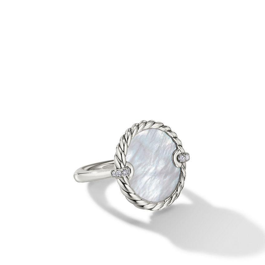 David Yurman DY Elements Ring with Mother of Pearl and Pave Diamonds - Size 8 David Yurman 
                                192740831669 
                                R17015DSSDMPDI8 
