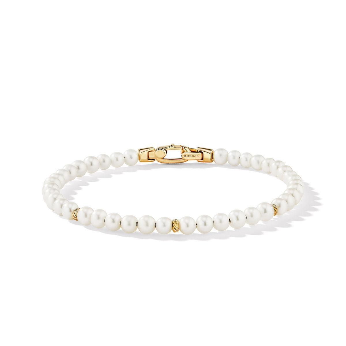 David Yurman Spiritual Beads Bracelet with Pearls and 14K Yellow Gold - Medium David Yurman 
                                192740834691 
                                B17048 44BPEM 