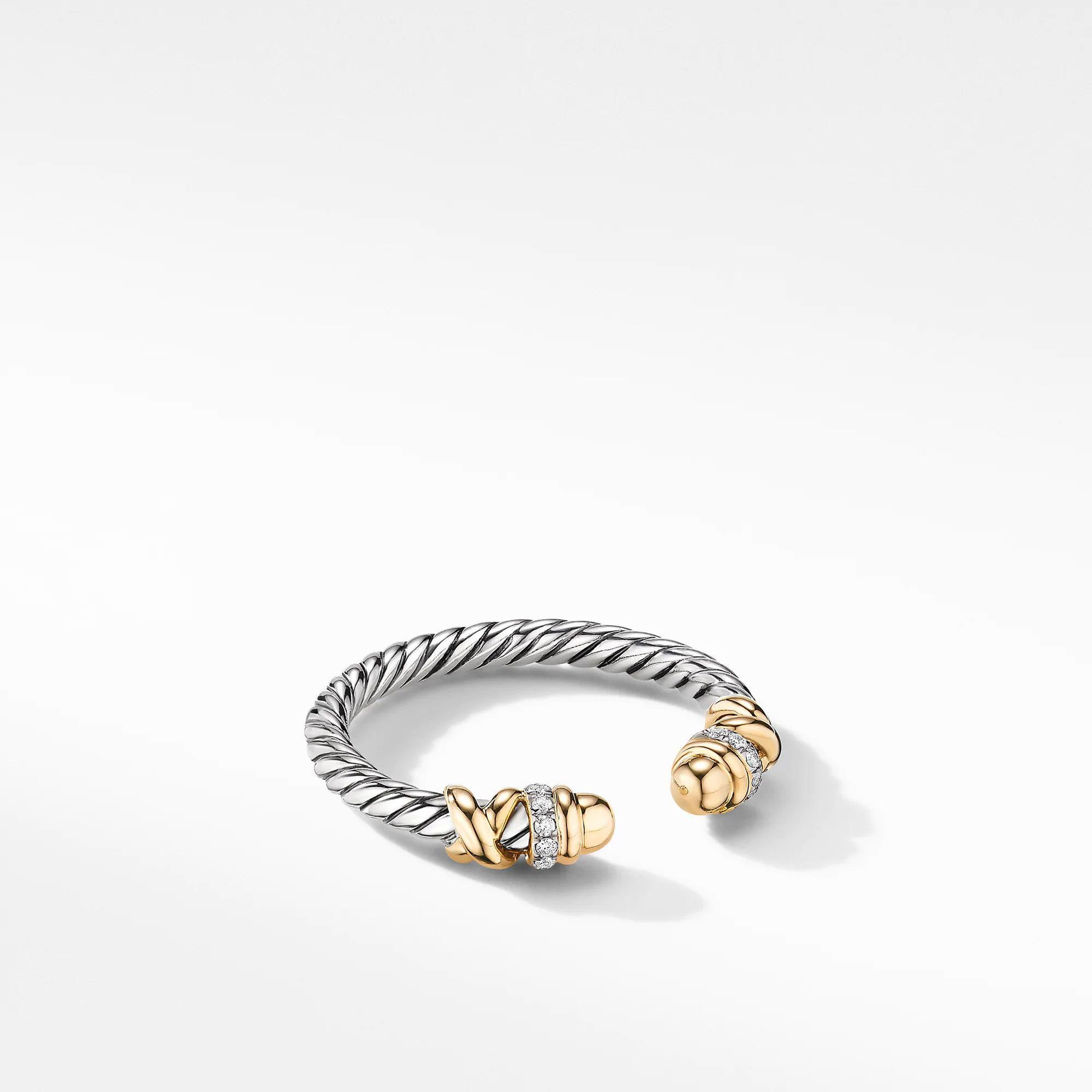 David Yurman Petite Helena Open Ring with 18k Yellow Gold Domes and Diamonds - Size 6 David Yurman 
                                192740865398 
                                R16568DS8DGGDI6 