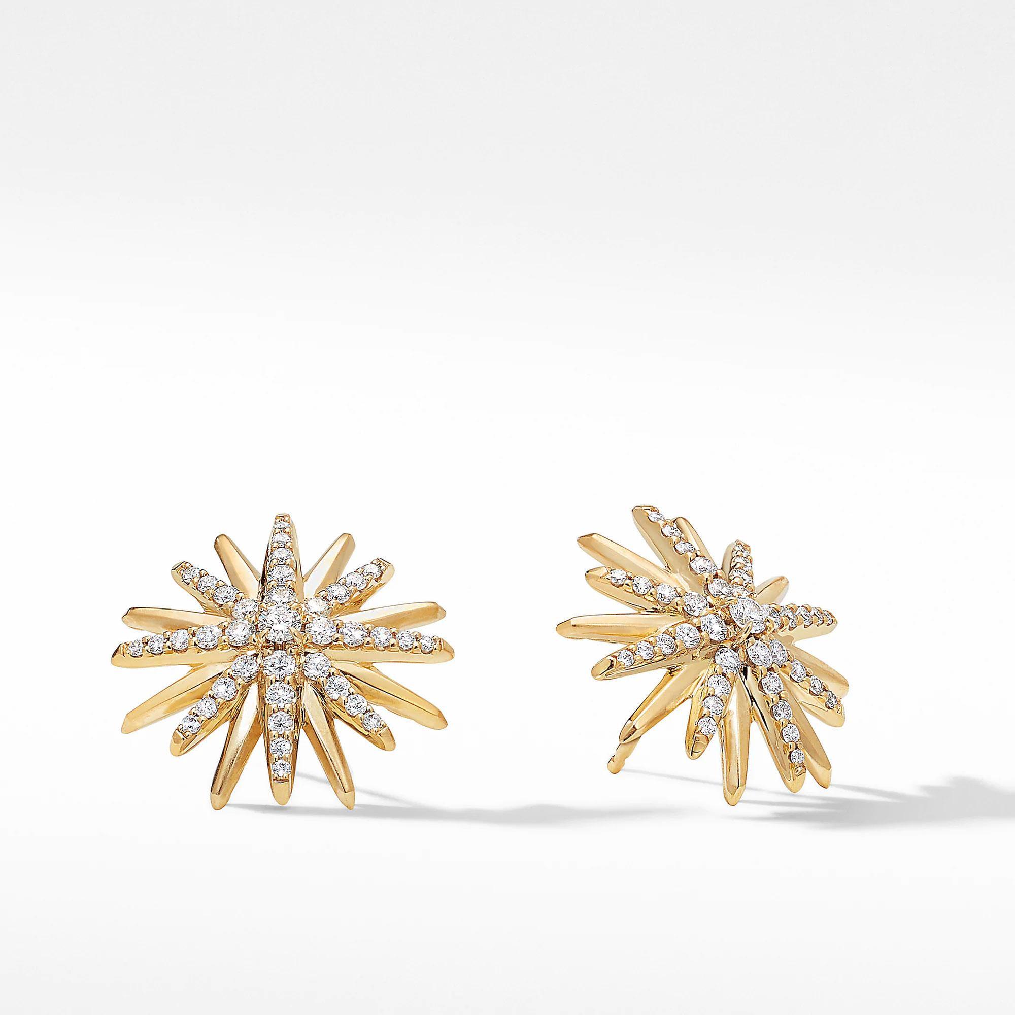 David Yurman Starburst Stud Earrings in 18k Yellow Gold with Pave Diamonds David Yurman 
                                192740898389 
                                E16432D88ADI 