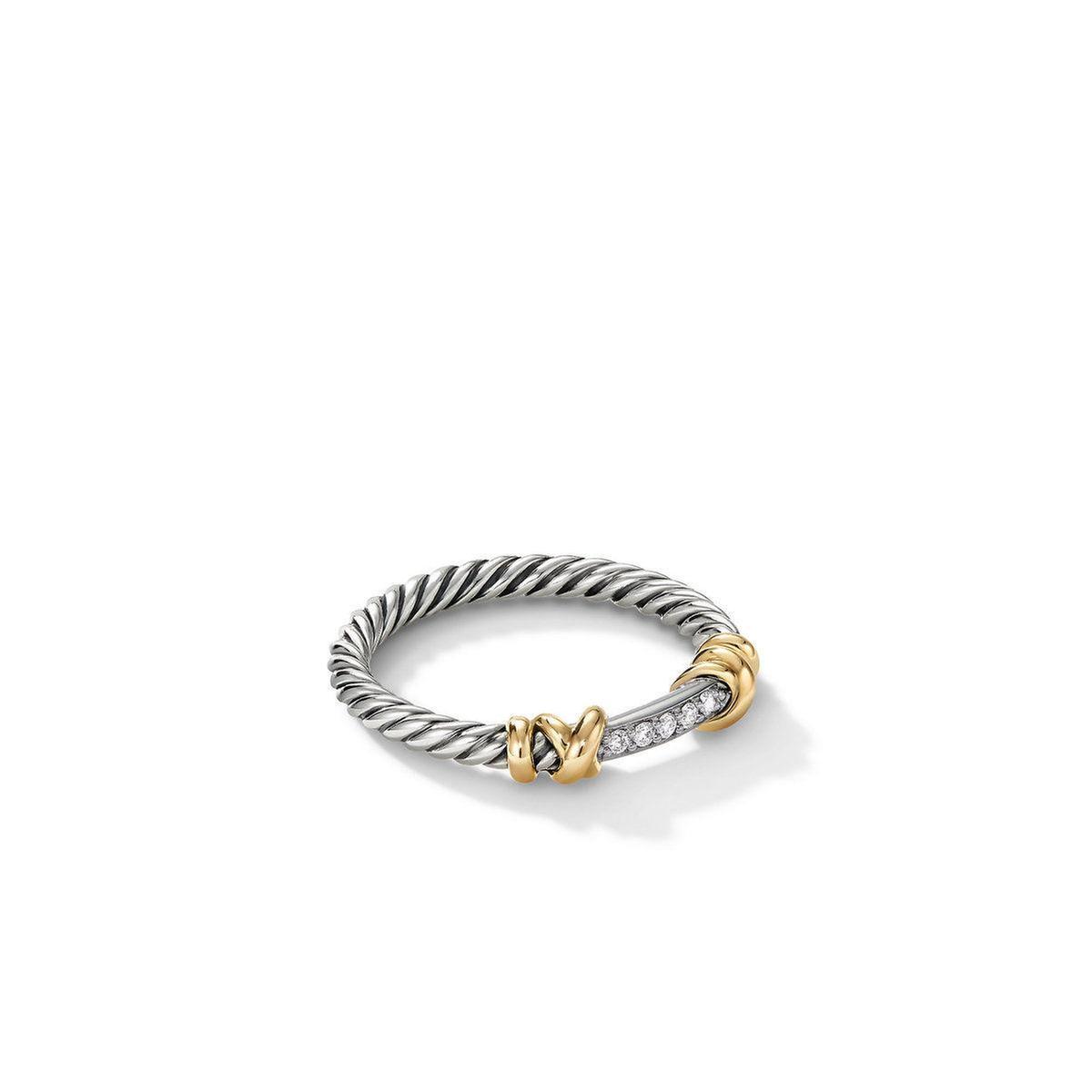 David Yurman Petite Helena Wrap Ring with 18k Yellow Gold and Diamonds - Size 7 David Yurman 
                                192740898884 
                                R16393DS8ADI7 