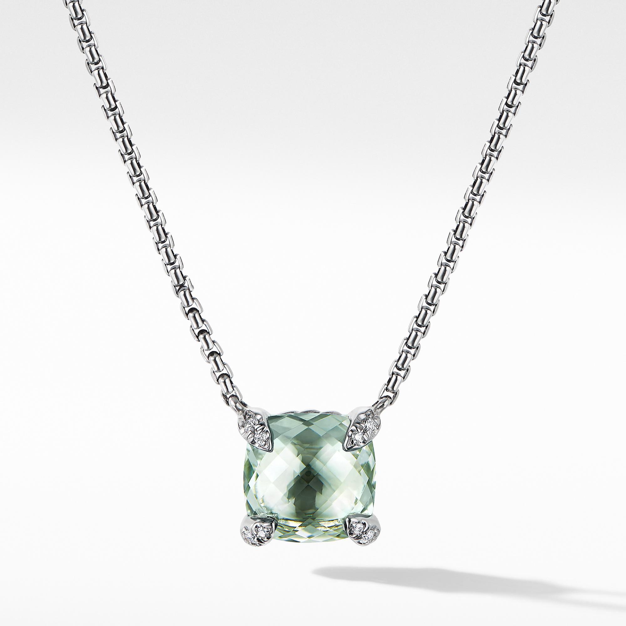 David Yurman Chatelaine Pendant Necklace with Prasiolite and Diamonds David Yurman 
                                192740917295 
                                N16329DSSAPLDI18 