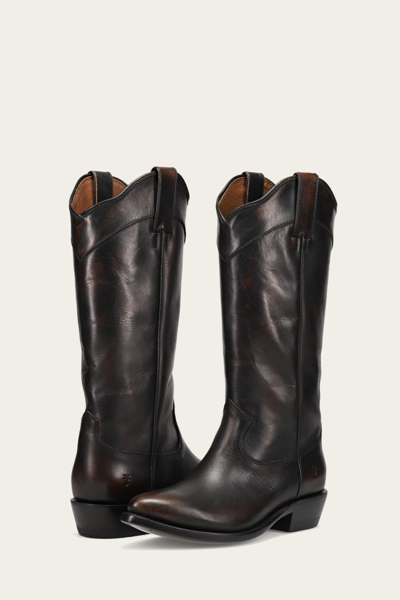FRYE Billy Daisy Pull On Western Boots in Black Tooled - Size 7 The Frye Company 
                                196485073582 
                                FR40404-BLAC-BLACK TOOLED-7 