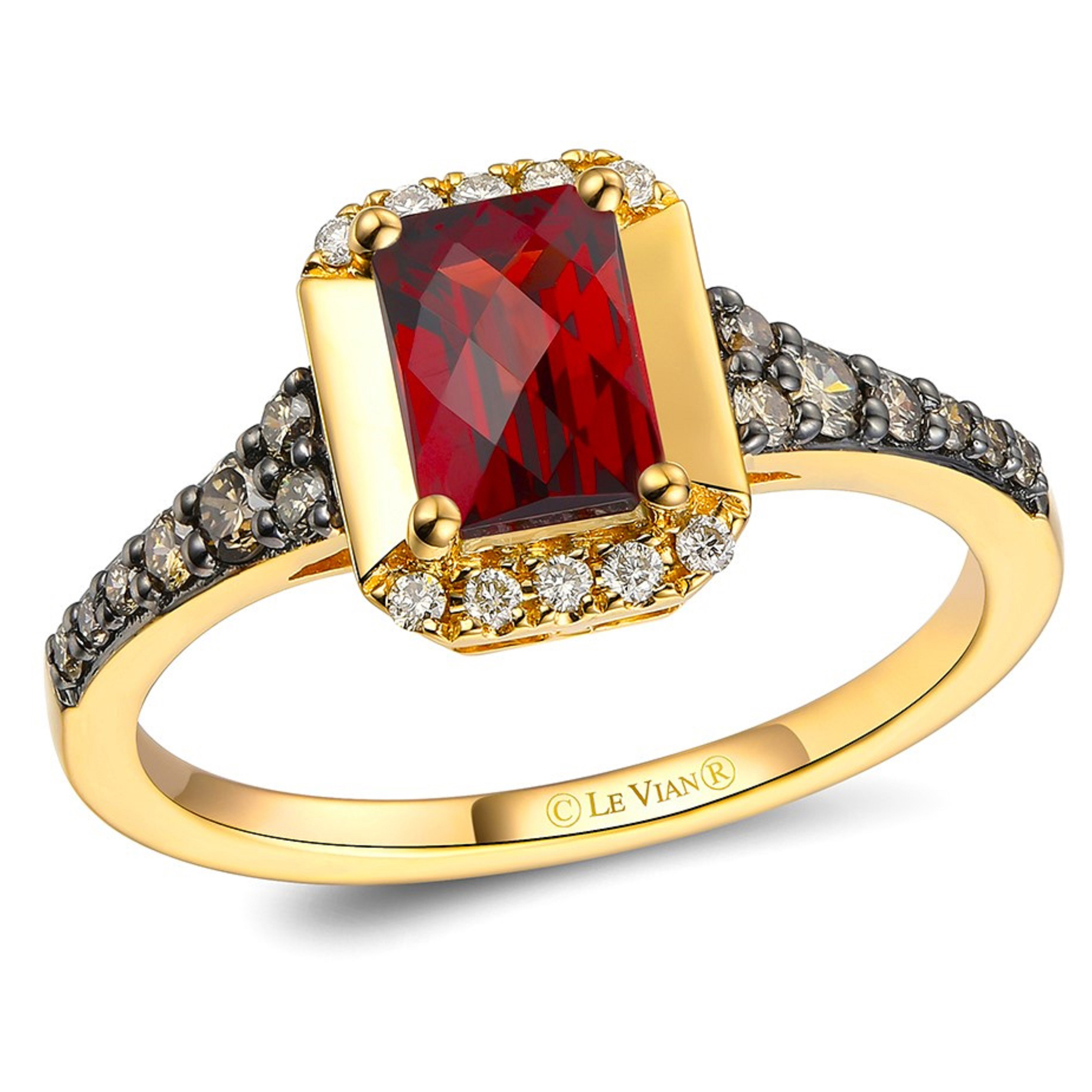 Le Vian(R) Emerald Raspberry Rhodolite(R) 1/3ctw Chocolate Diamonds(R) and Nude Diamonds(tm) 14k Honey Gold(tm) Ring Le Vian 
                                196724009198 
                                TSLE 53 