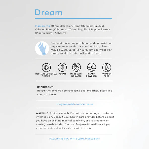 Wellness Patch 4 Pack Dream THE GOOD PATCH 
                                 
                                213809 