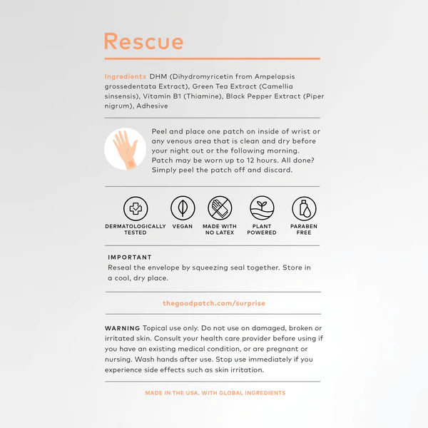 Wellness Patch 4 Pack Rescue THE GOOD PATCH 
                                 
                                213810 