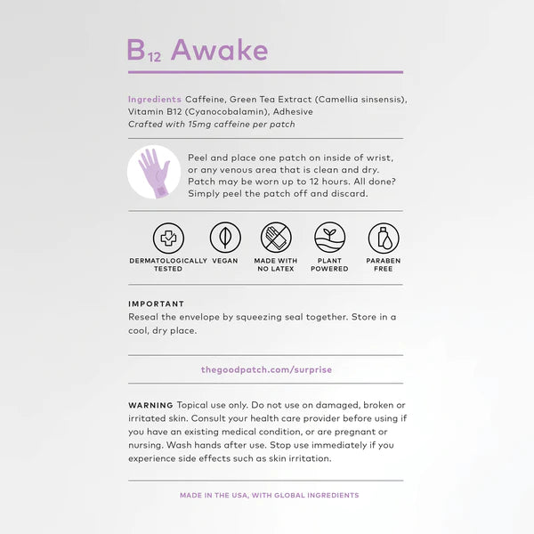 Wellness Patch 4 Pack Awake THE GOOD PATCH 
                                 
                                213811 