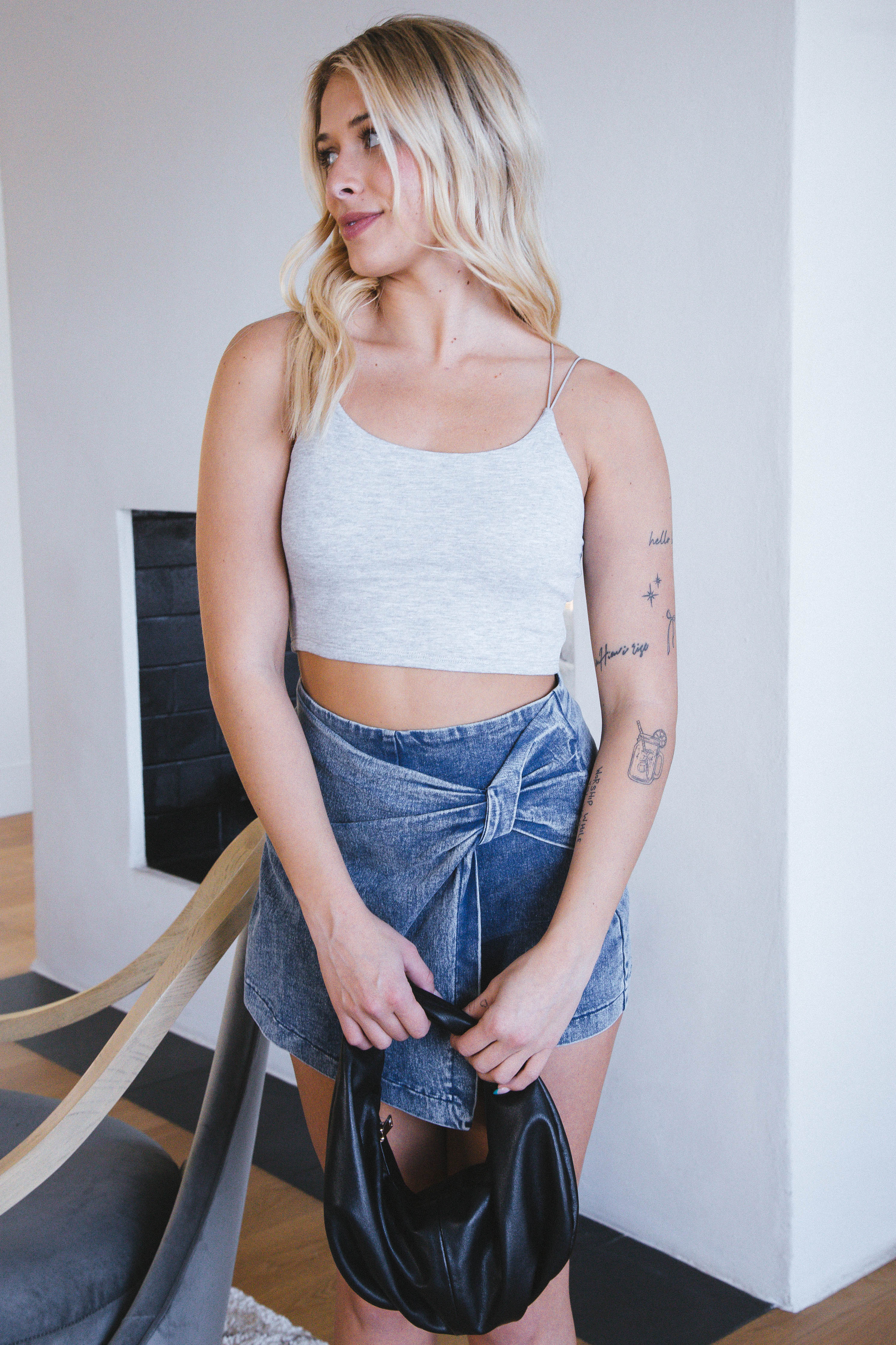 Sarah Cami Crop Top Light Grey Active Basic 
                                 
                                216264 
