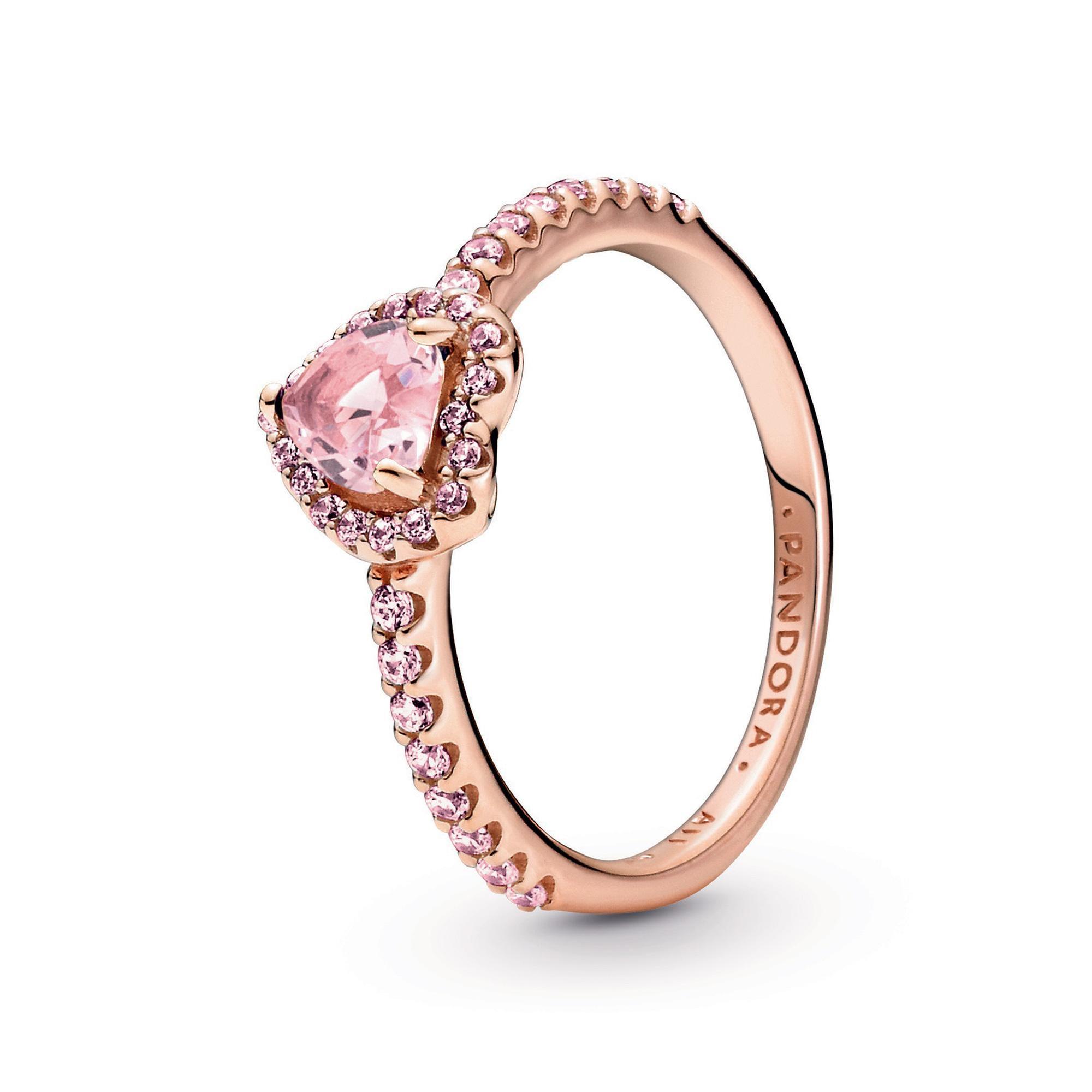 Pandora Sparkling Elevated Heart Ring, Rose Gold-Plated - Size 9 Pandora 
                                5700302954067 
                                188421C04-60 