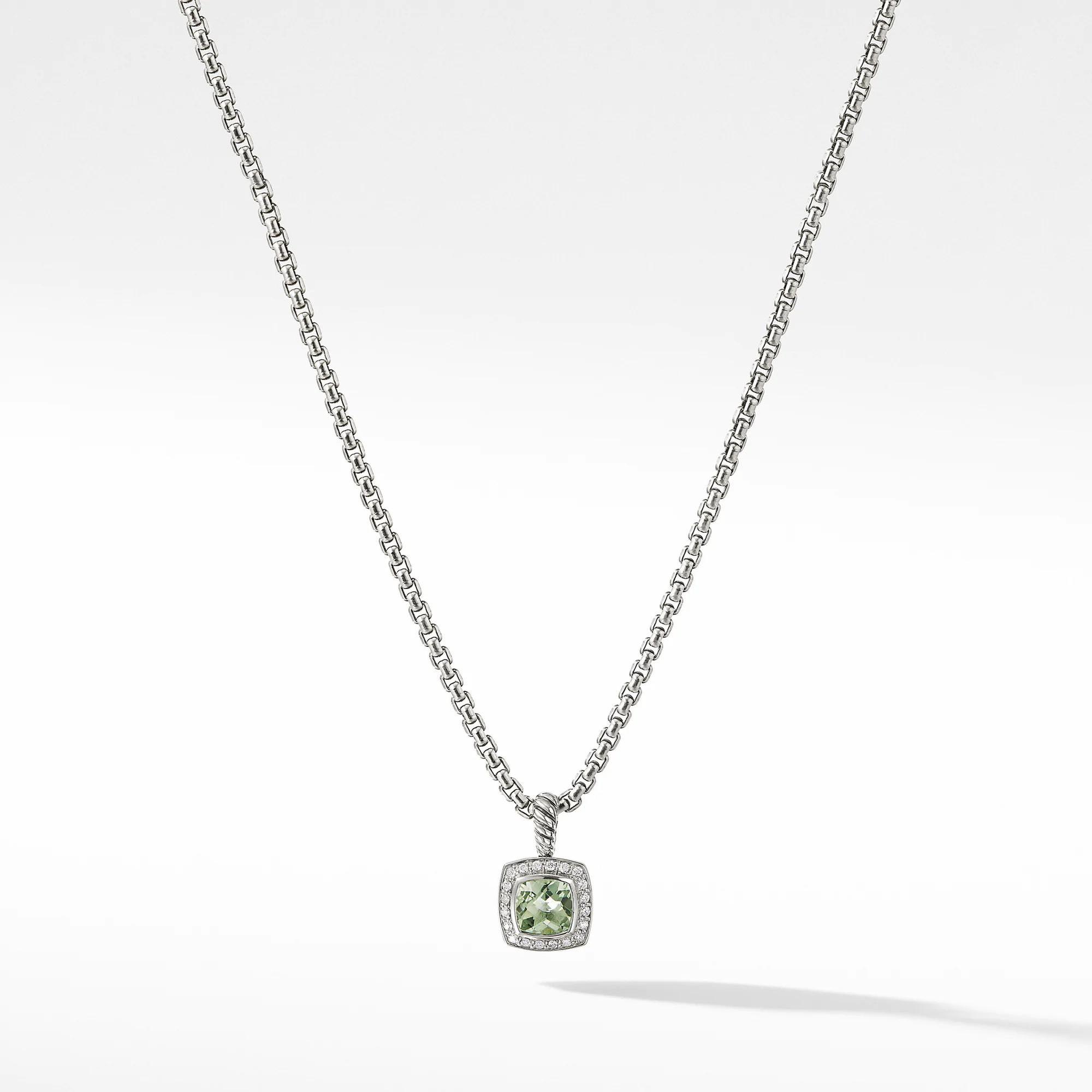 David Yurman Petite Albion Pendant Necklace with Prasiolite and Diamonds David Yurman 
                                712161767134 
                                N07212DSSAPLDI17 