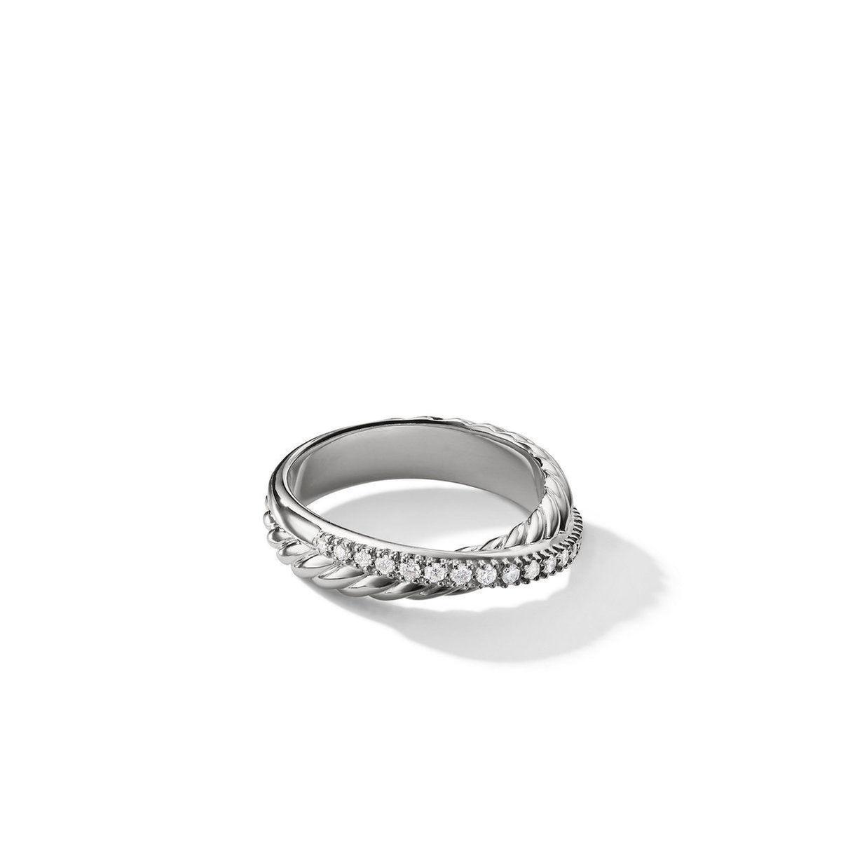 David Yurman Crossover Collection Ring with Diamonds - Size 4.5 David Yurman 
                                712161781369 
                                R06565SSADI45 
