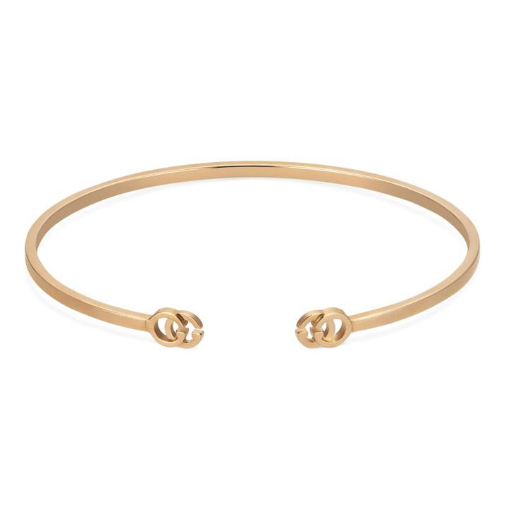Gucci GG Running Rose Gold Cuff Bracelet - 6.7 Inches Gucci 
                                731903499447 
                                YBA481663002017 