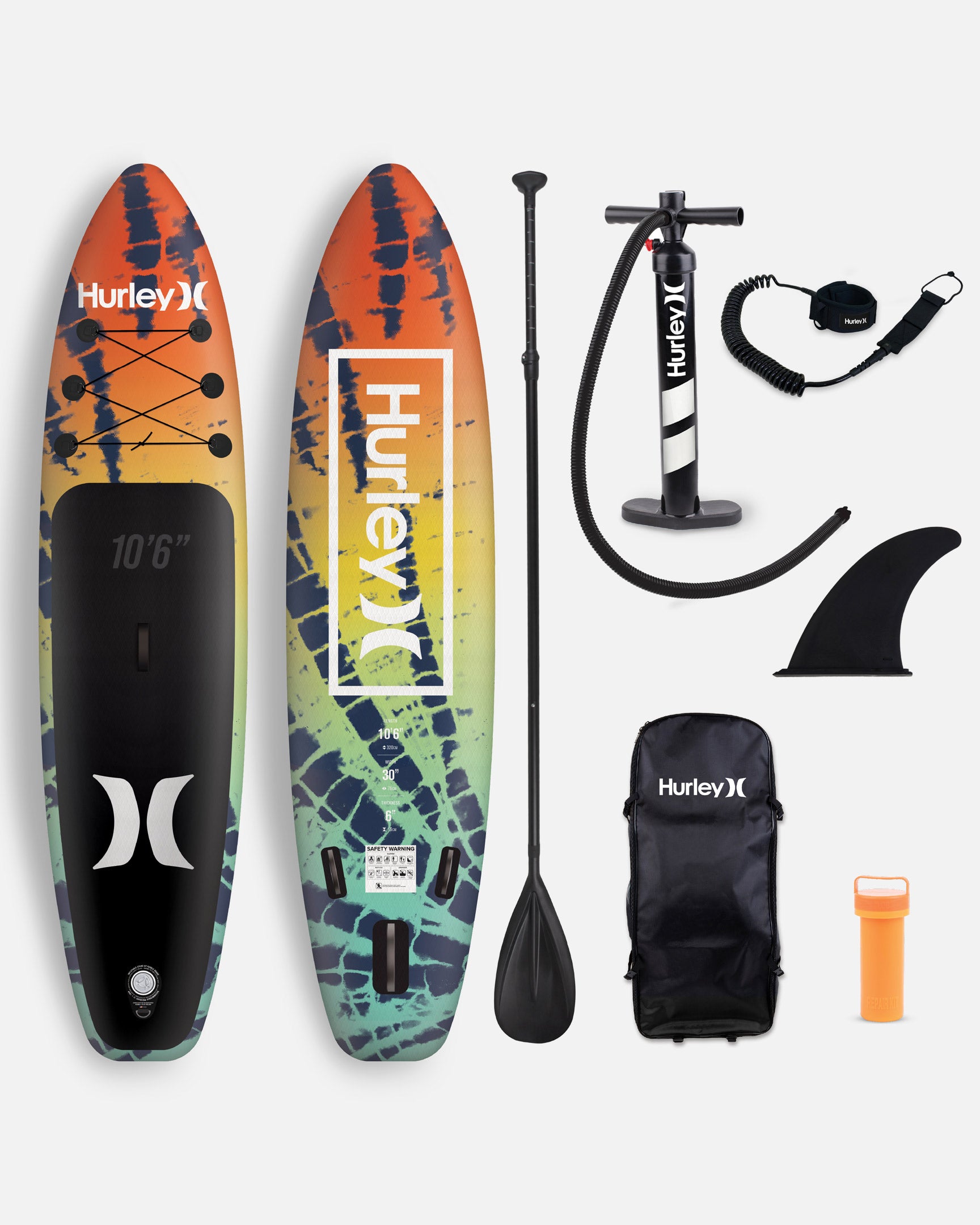 Hurley One And Only 10'6" Inflatable Stand Up Paddle Board in Hot Curry, Size OS Electric Eel 
                                810077640845 
                                HUR-013-HOT CURRY-OS 