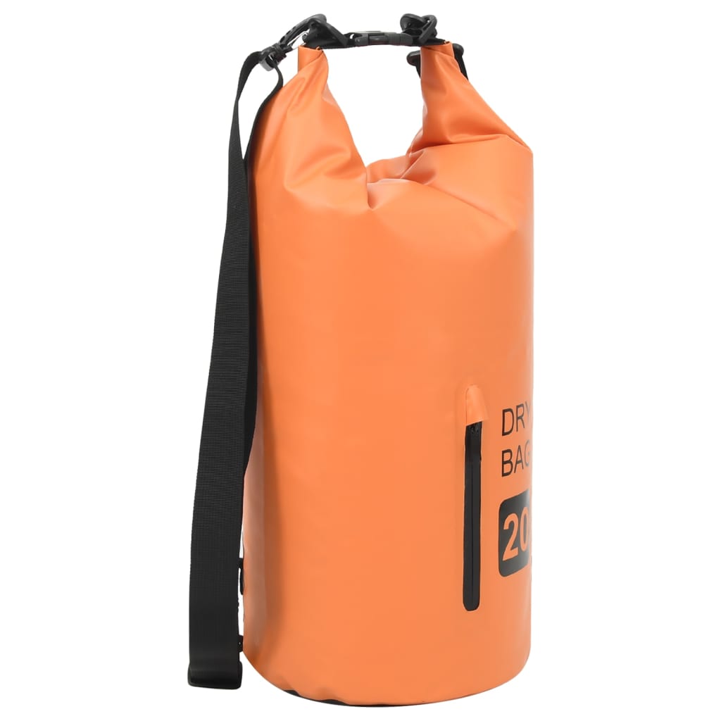 vidaXL Dry Bag with Zipper Orange 5.3 gal PVC vidaXL 
                                8720286088463 
                                92785 
