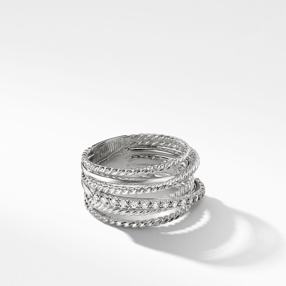 David Yurman The Crossover Collection Wide Ring with Diamonds - Size 4.5 David Yurman 
                                883932426168 
                                R07370DSSADI45 