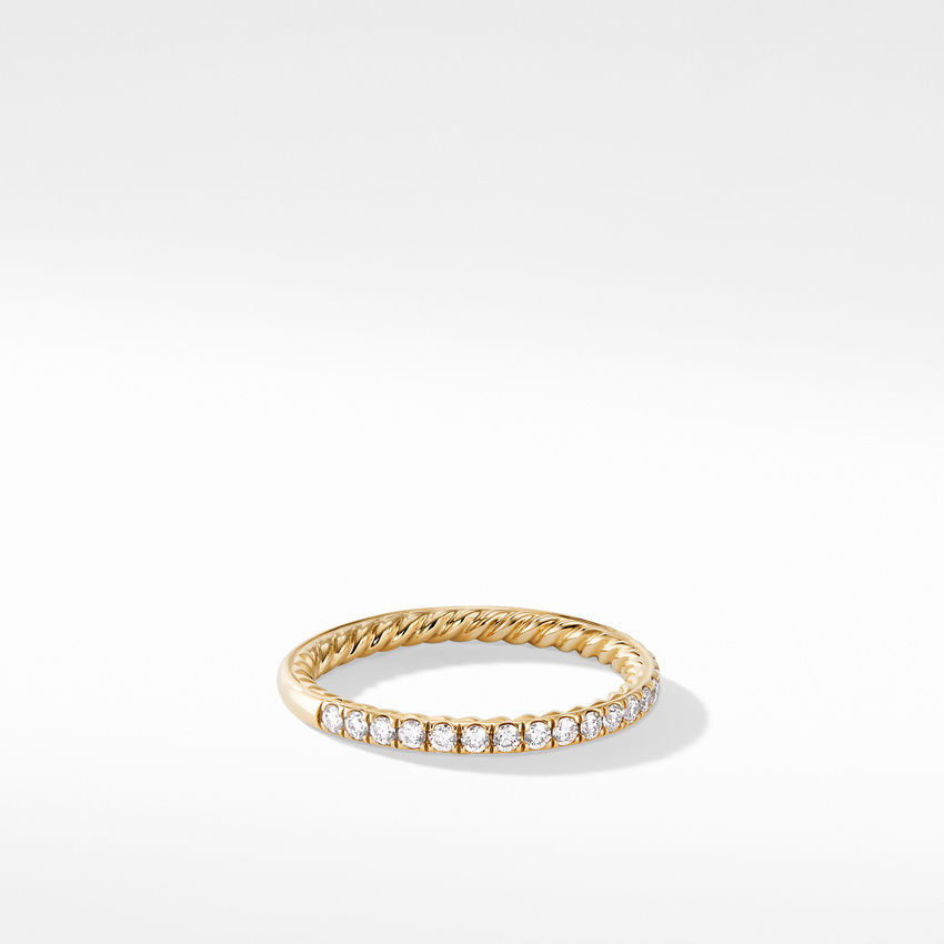 David Yurman DY Eden Partway Band Ring in 18K Yellow Gold with Diamonds, 1.85mm - Size 6.5 David Yurman 
                                883932754780 
                                WR3083 88ADI6 