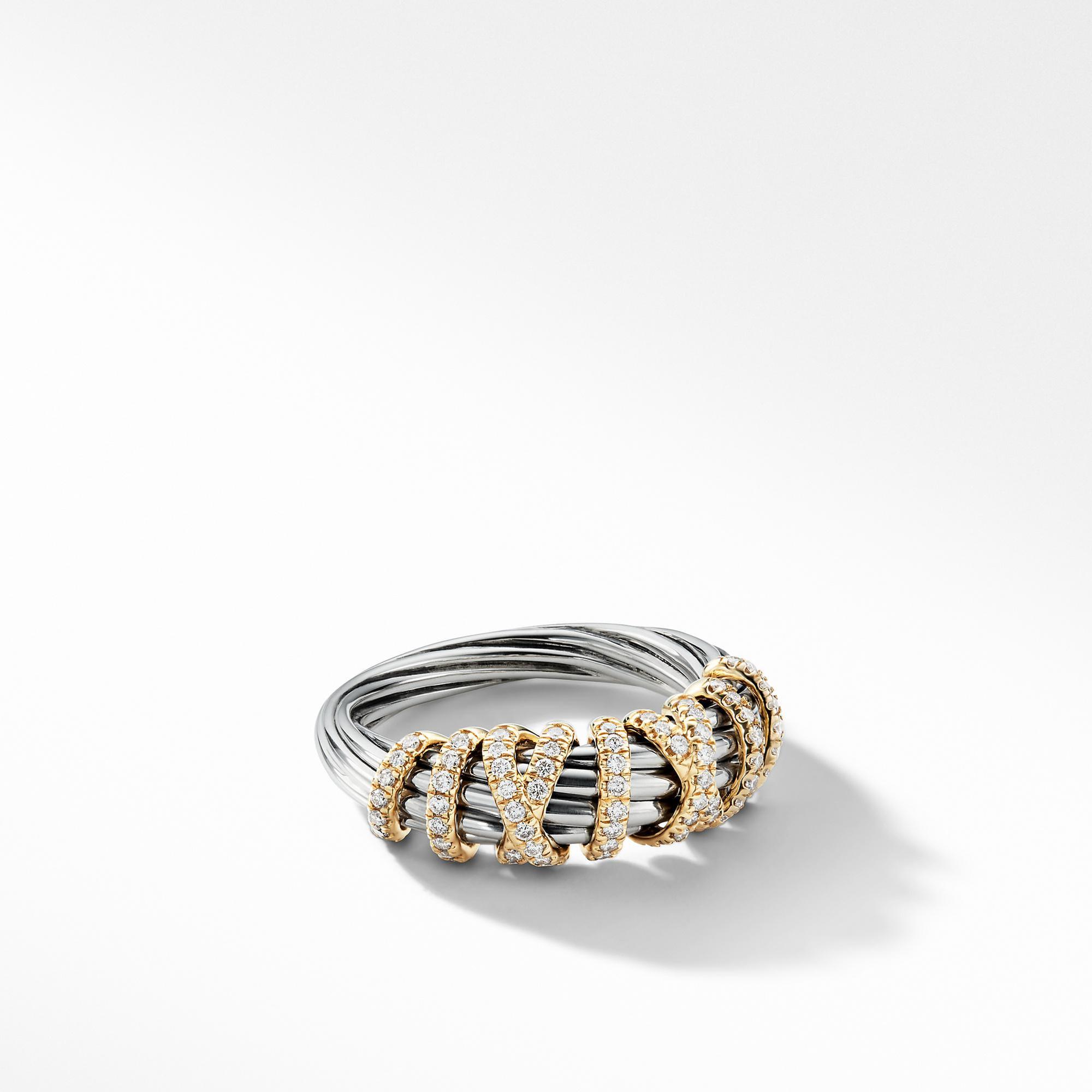 David Yurman Helena Ring with Diamonds and 18k Gold, 8mm - Size 4.5 David Yurman 
                                883932865172 
                                R13281DS8ADI45 