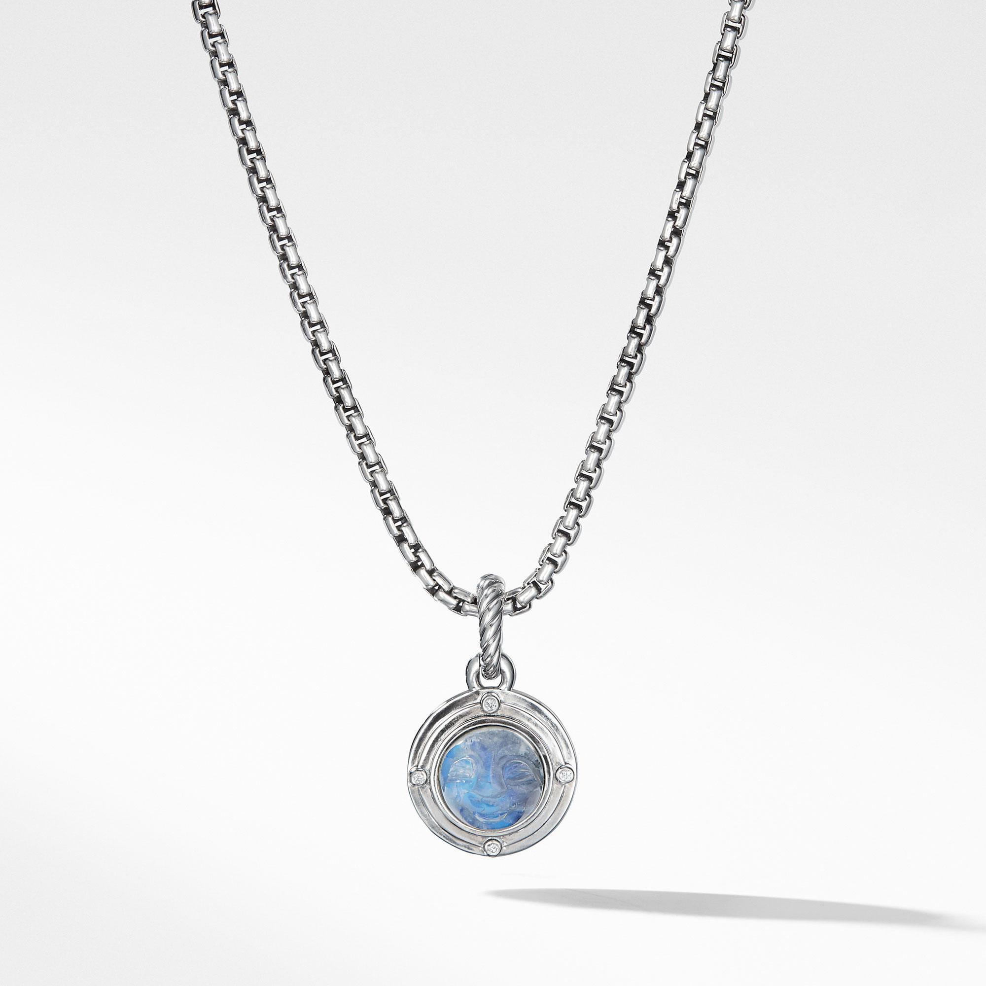 David Yurman Moon Amulet in Rainbow Moonstone with Diamonds David Yurman 
                                883932878691 
                                D13396DSSGNMDI 