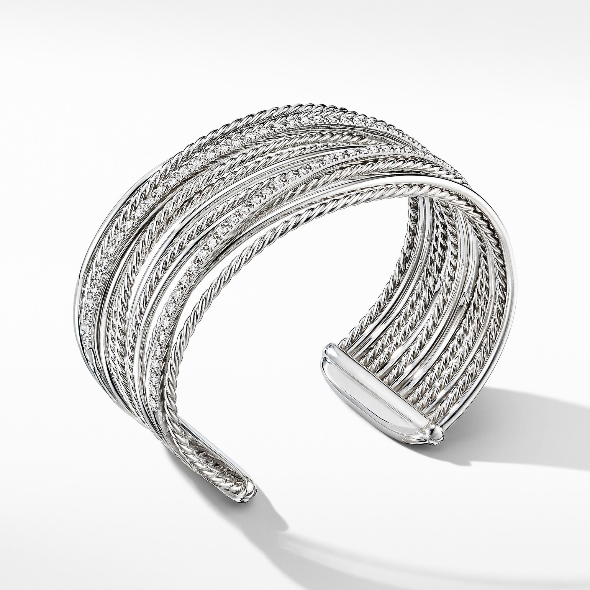 David Yurman The Crossover Collection Cuff Bracelet with Diamonds David Yurman 
                                883932973334 
                                B14609DSSADIM 