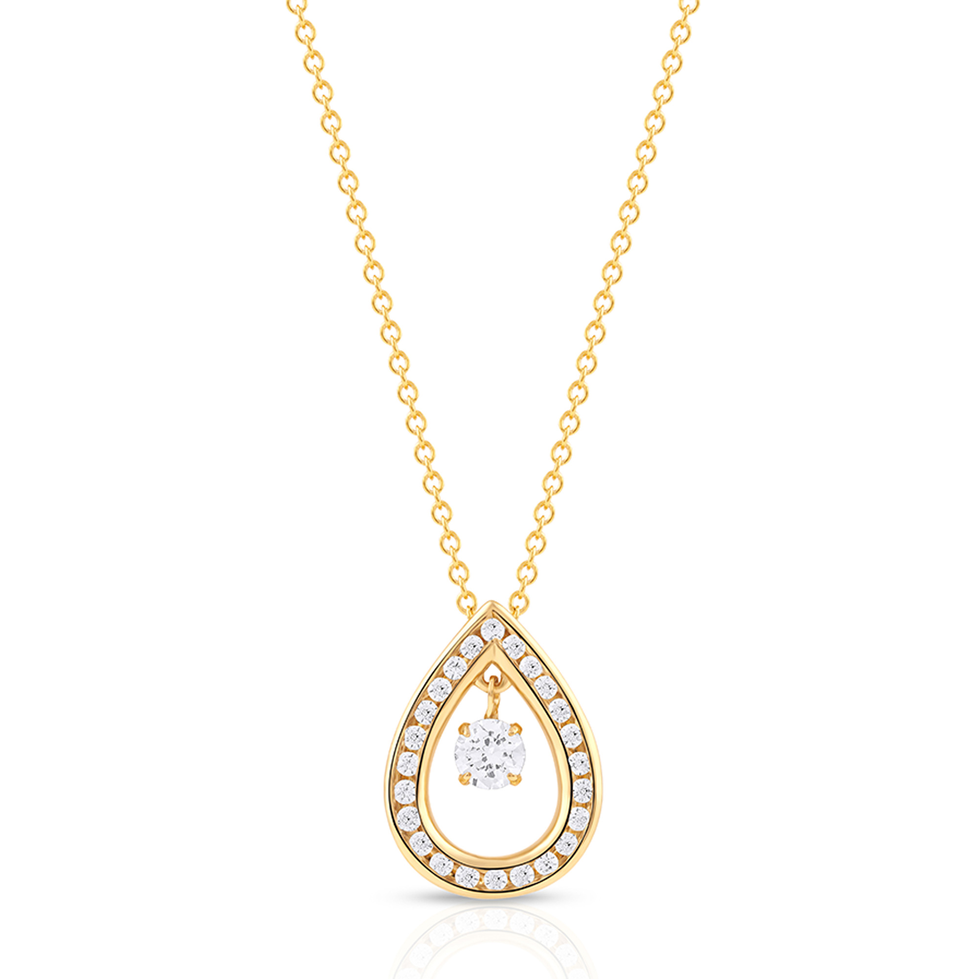 1/3ctw Twinkling Diamond Teardrop Yellow Gold Pendant Necklace REEDS 
                                889884697687 
                                S-PF20333-0Y 
