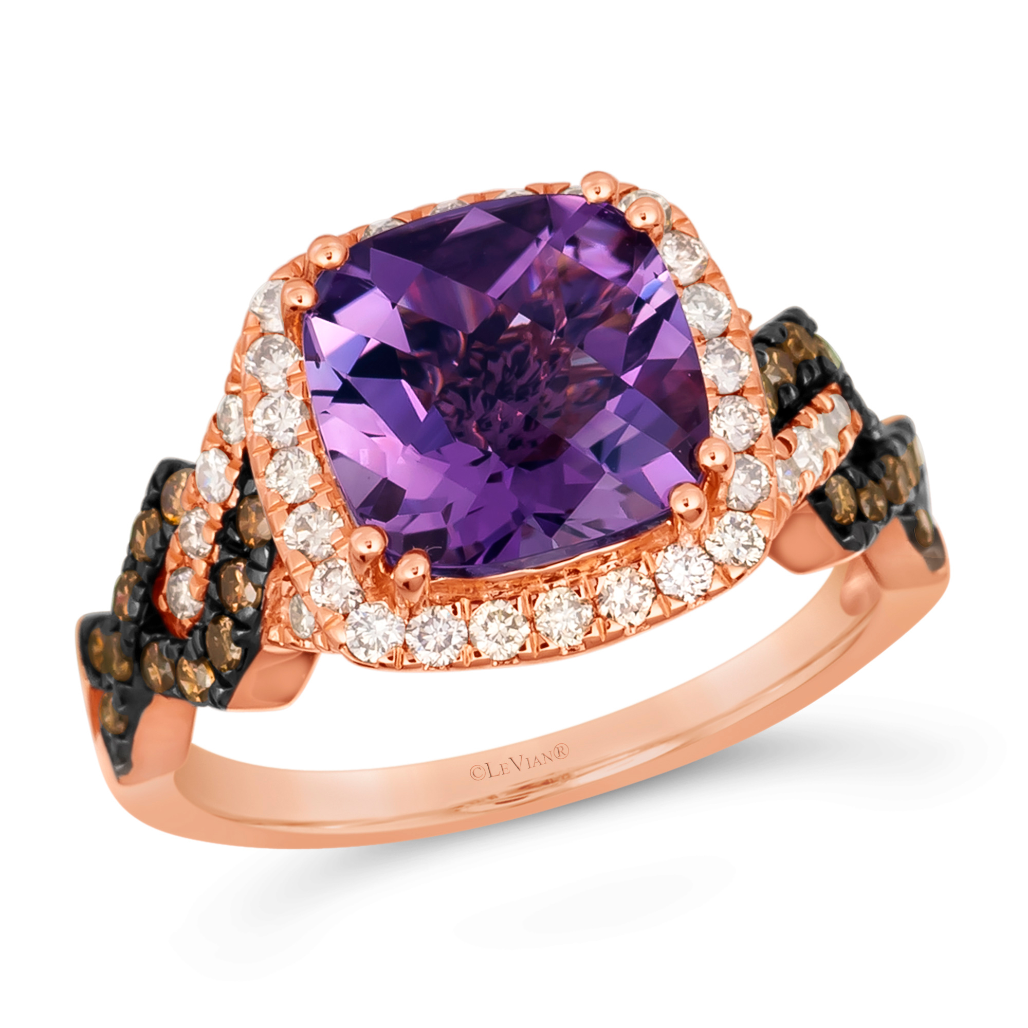 Le Vian(R) Grape Amethyst(tm) 5/8ctw Nude Diamonds(tm) and Chocolate Diamonds(R) 14k Strawberry Gold(R) Halo Ring Le Vian 
                                 
                                BVSH 73 