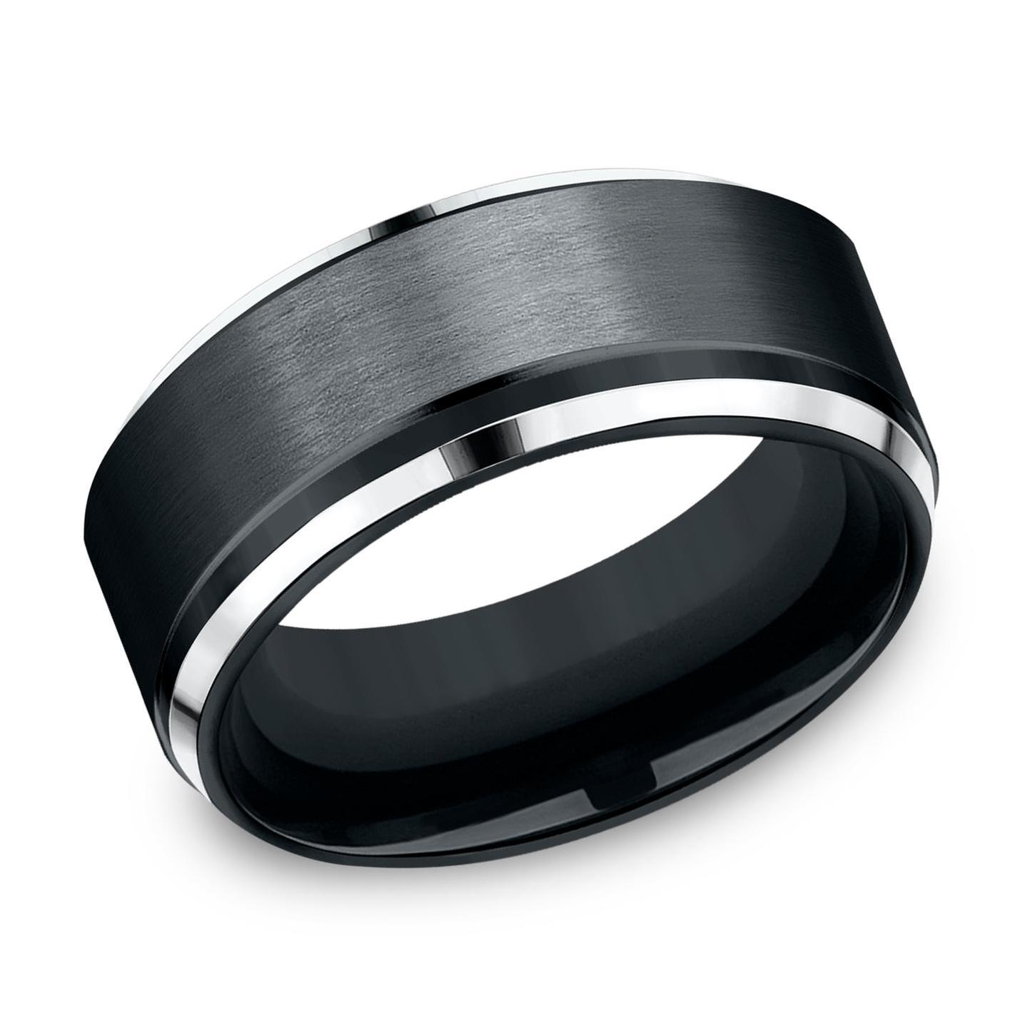 Benchmark Black Cobalt Satin Finish Stair-Step Edge Comfort Fit Band | 9mm | Size 10.5 Benchmark 
                                 
                                CF69486BKCC10.5 