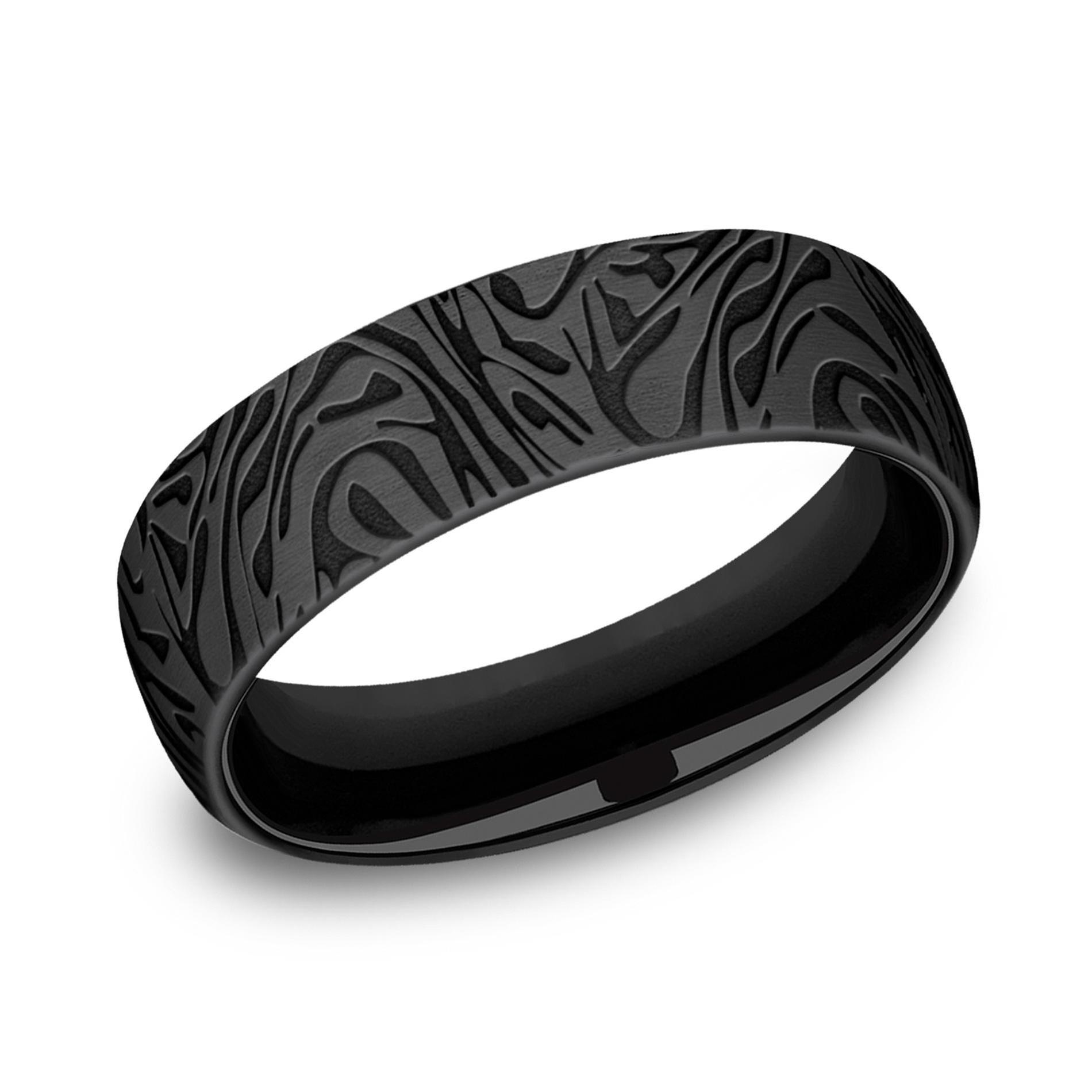Benchmark Black Titanium Mokume Pattern Comfort Fit Band | 6.5mm | Size 13.5 Benchmark 
                                 
                                EUCF8465390BKT13.5 