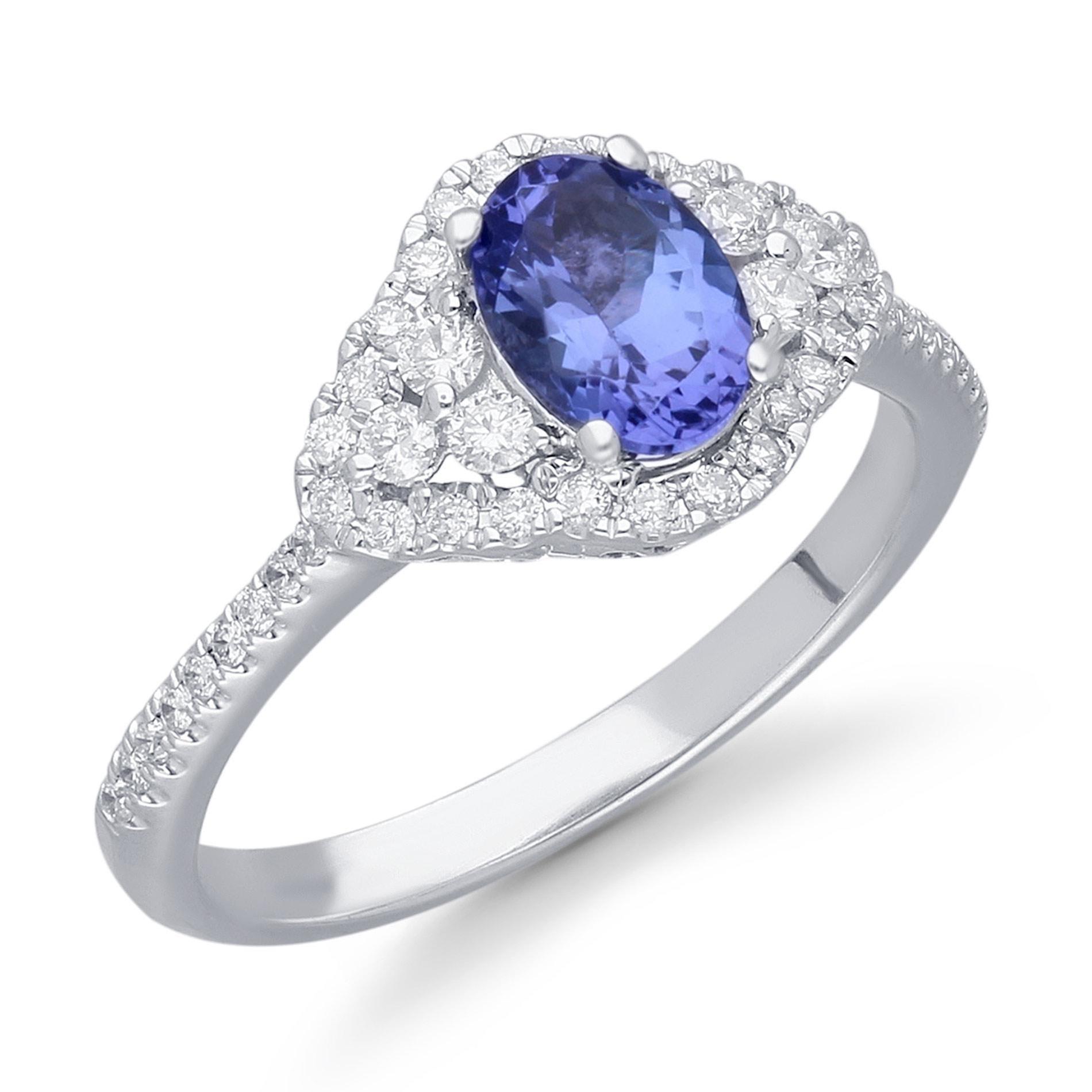 Kallati Oval Tanzanite and Diamond Ring 1/4ctw Kallati 
                                 
                                R34825DZW 