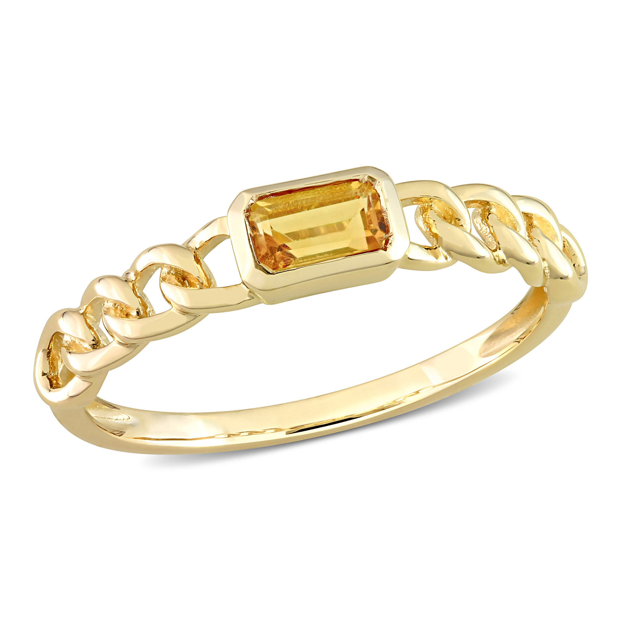 Citrine Yellow Gold Chain Link Stackable Ring | Size 9.5 REEDS 
                                 
                                RDJ004810-0950 