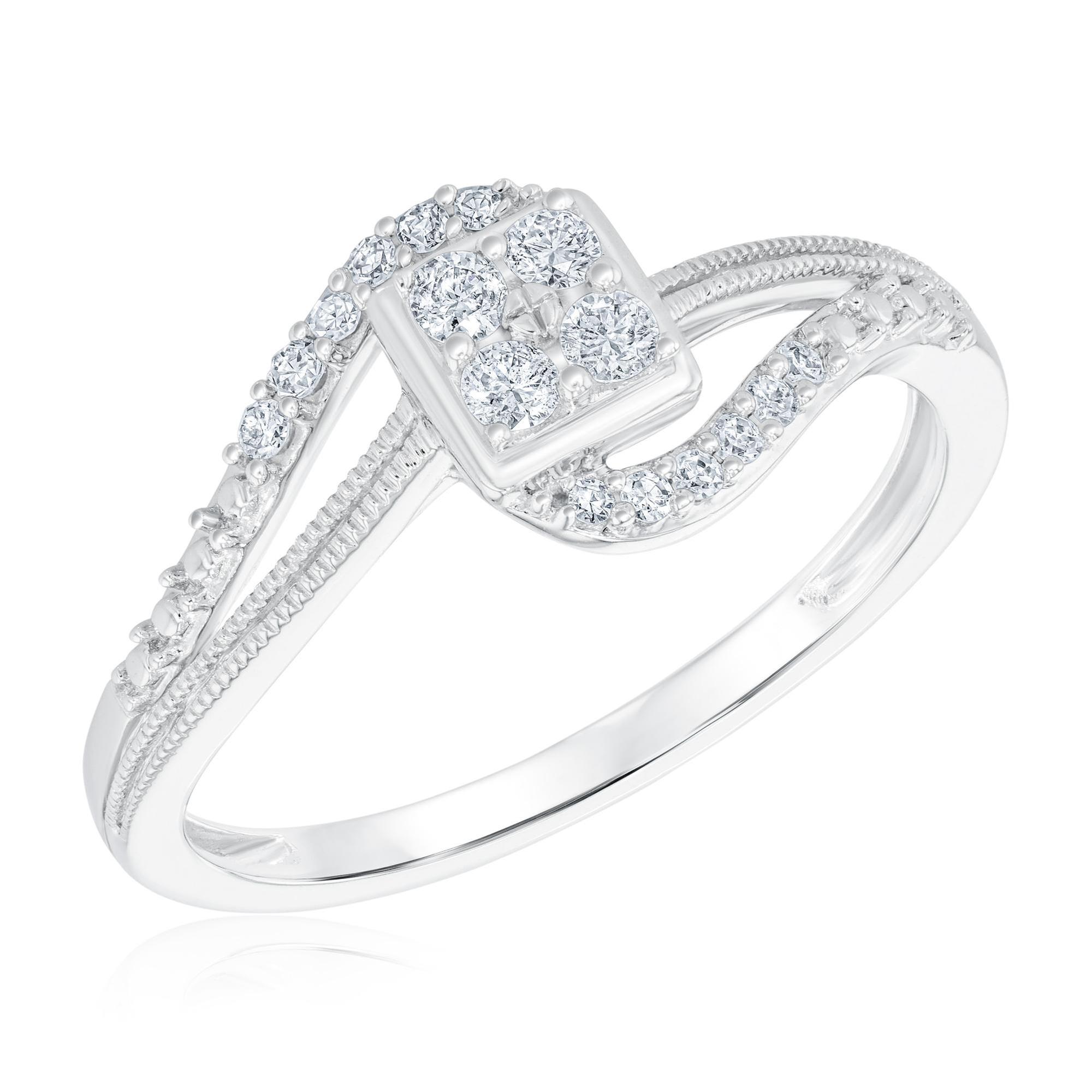 1/5ctw Diamond White Gold Square Bypass Promise Ring REEDS 
                                 
                                RP-2252A78W0 