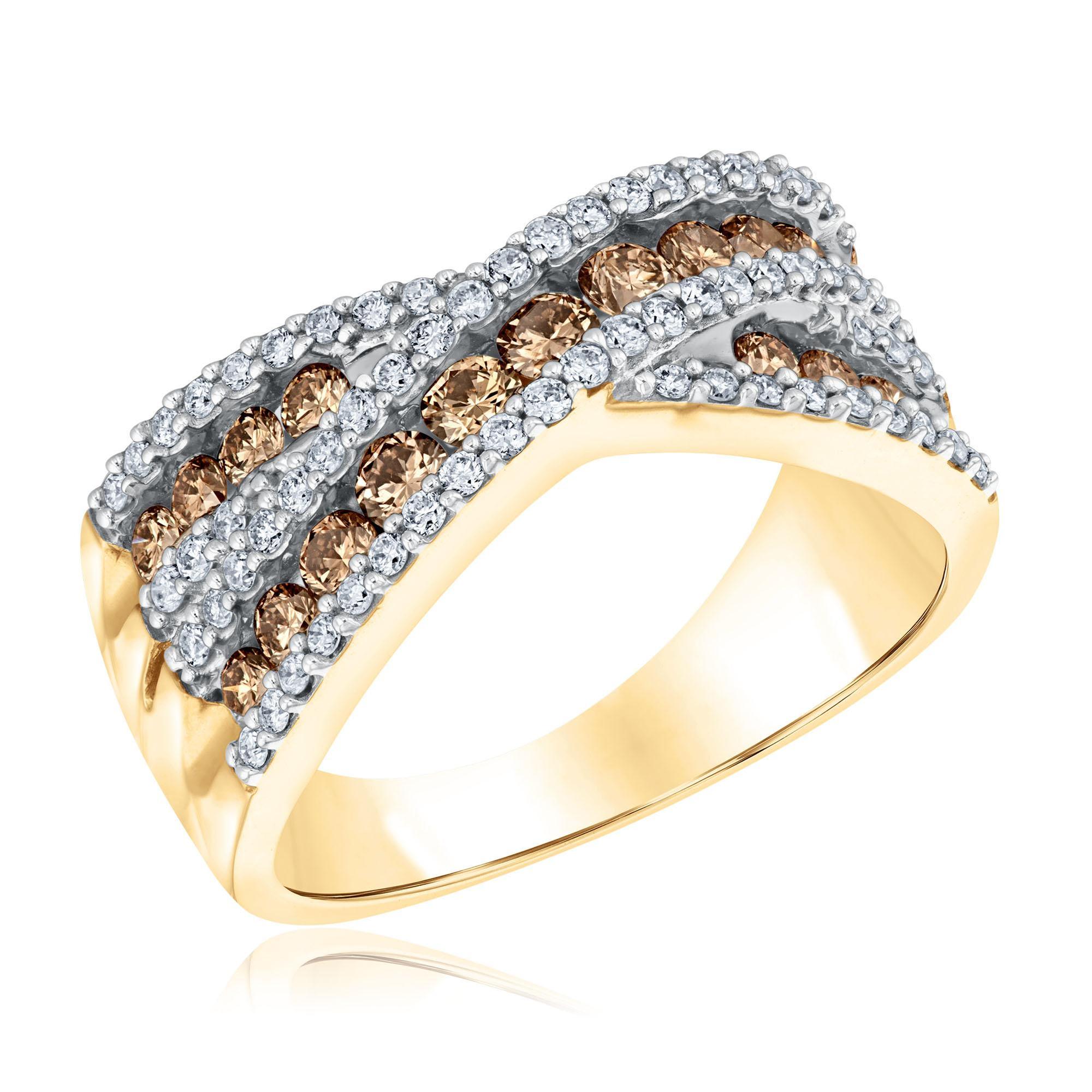 Kallati Diamond and Coco Diamond Yellow Gold Crossover Ring 1 1/6ctw Kallati 
                                 
                                RP17472DC 