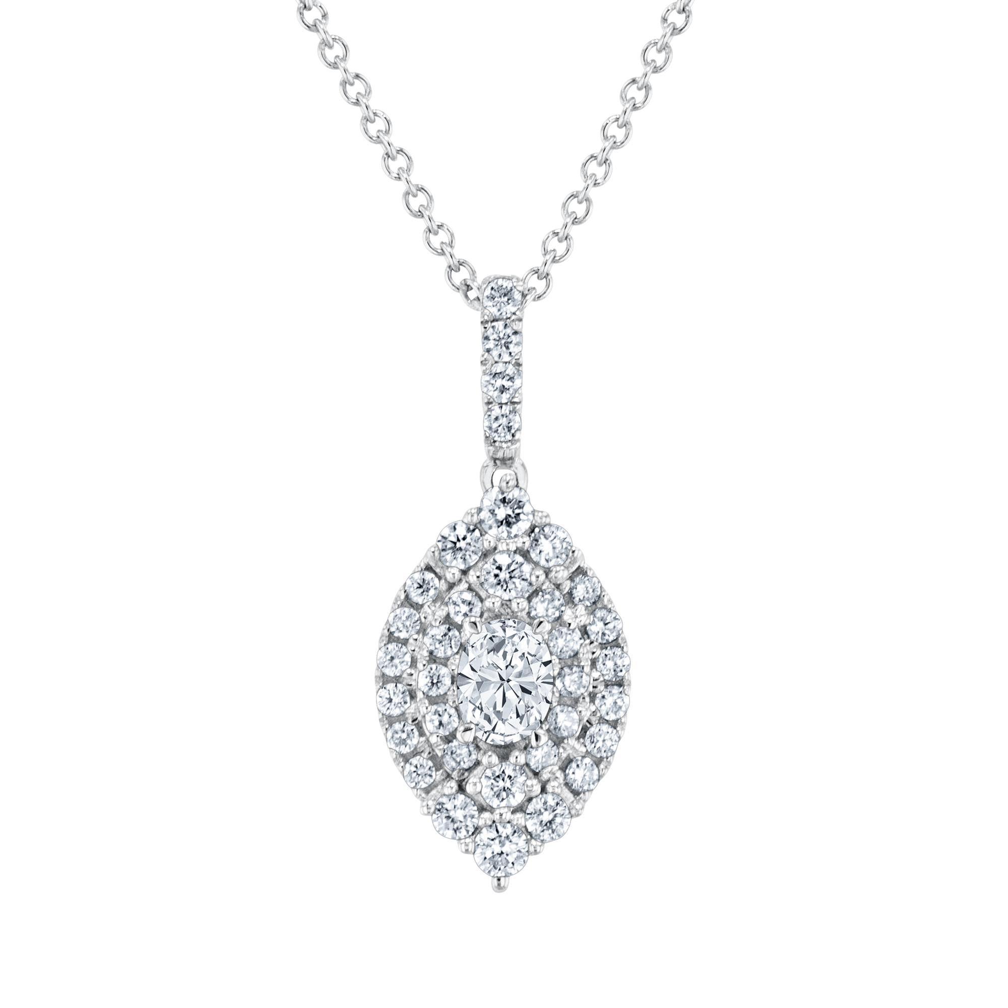 1/2ctw Marquise-Shaped Diamond Composite White Gold Pendant Necklace - Vintage Collection REEDS Roberta Z 
                                 
                                XP3001F-WGD1 