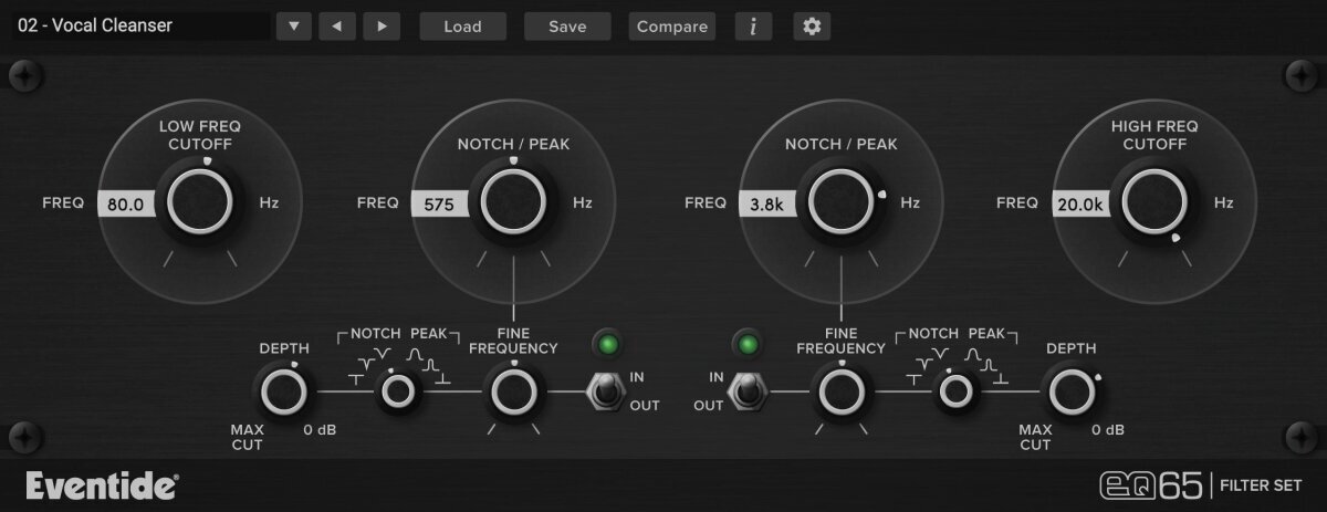 Eventide EQ65 Filter Set (Produit numérique) Eventide 
                                 
                                1252-96 