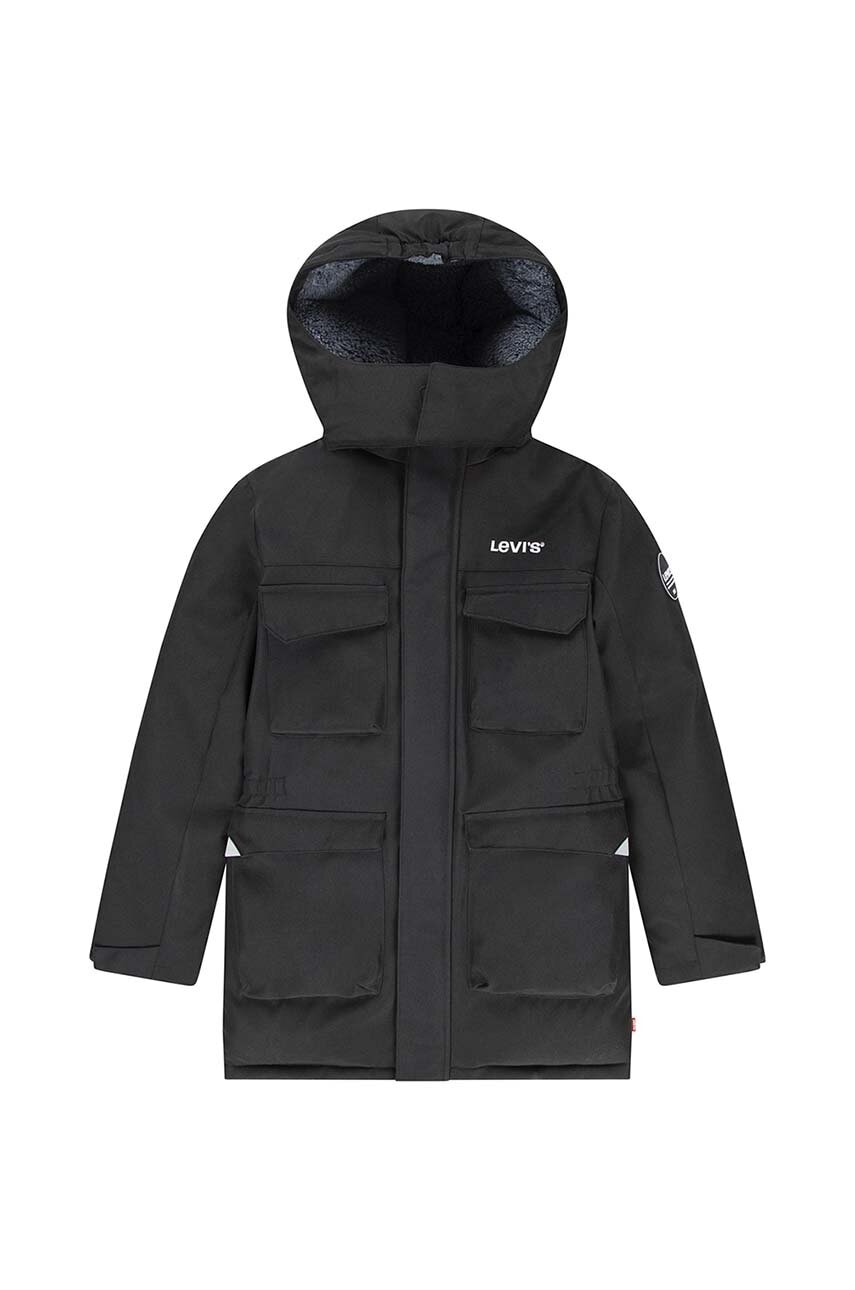 Dětská bunda Levi's černá barva