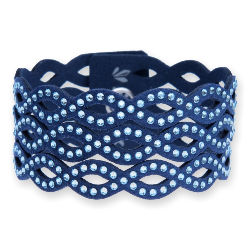 Náramek se Swarovski Elements krystaly modrý Endless BEND3NAQ Aqua,Náramek se Swarovski Elements krystaly modrý Endless BEND3NAQ Aqua