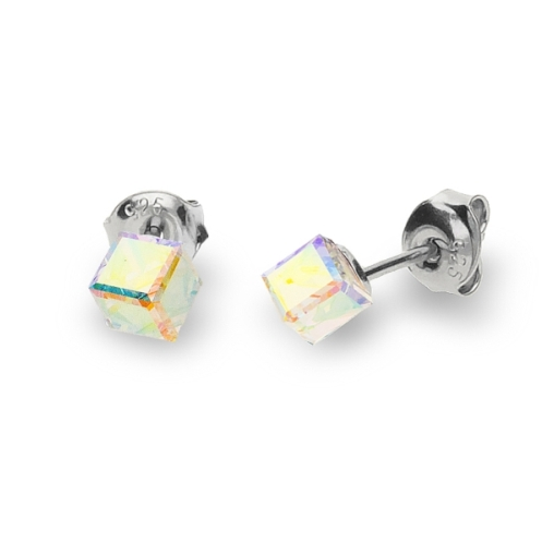 Náušnice se Swarovski Elements Small Cube Studs K48414AB AB,Náušnice se Swarovski Elements Small Cube Studs K48414AB AB