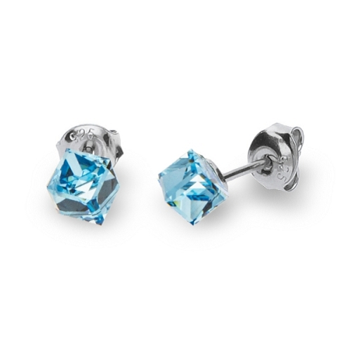 Náušnice se Swarovski Elements Small Cube Studs K48414AQ Aqua,Náušnice se Swarovski Elements Small Cube Studs K48414AQ Aqua