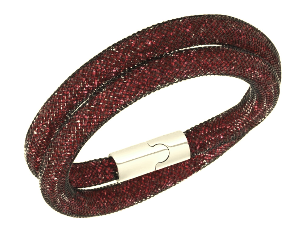 Náramek Stardust s červenými křišťály černý dvojitý,Náramek Stardust s červenými křišťály černý dvojitý