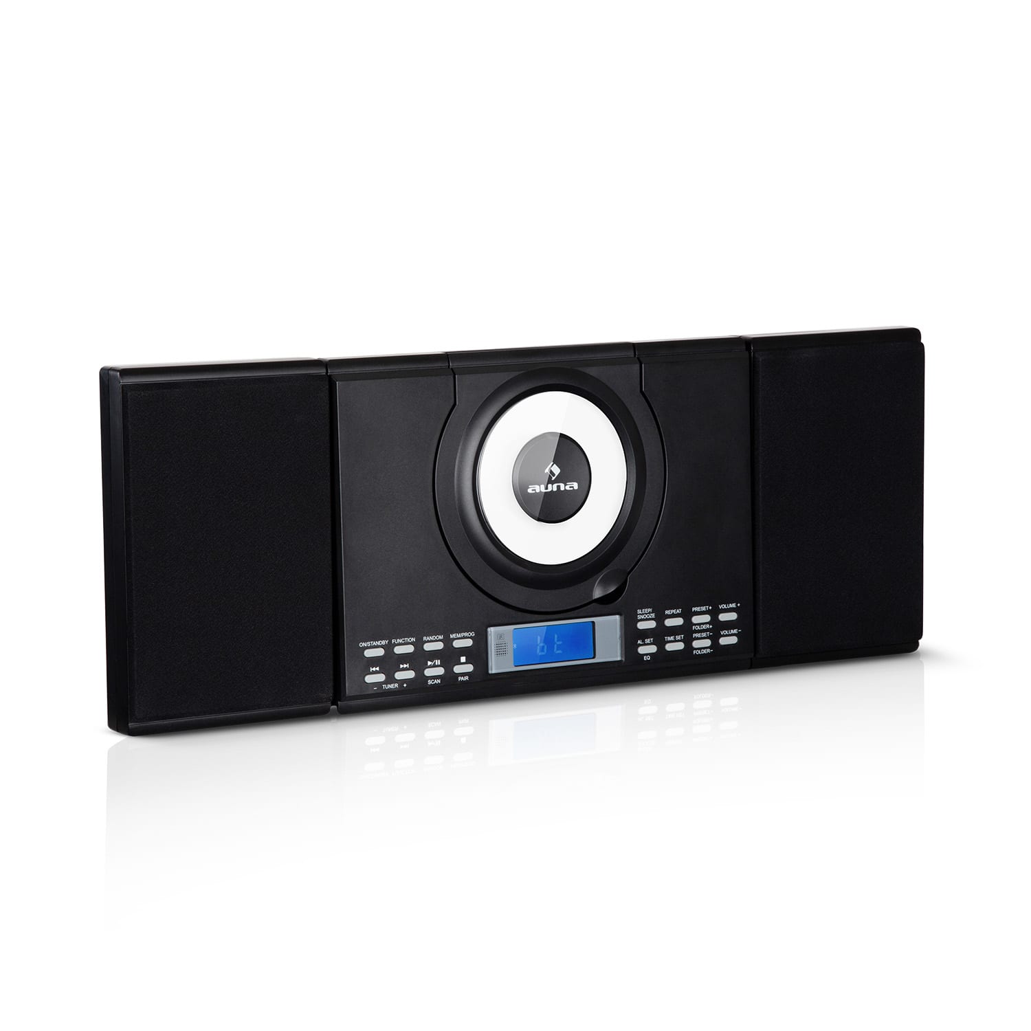 Auna Wallie Microsystem CD-Player Bluetooth USB-Port Fernbedienung schwarz