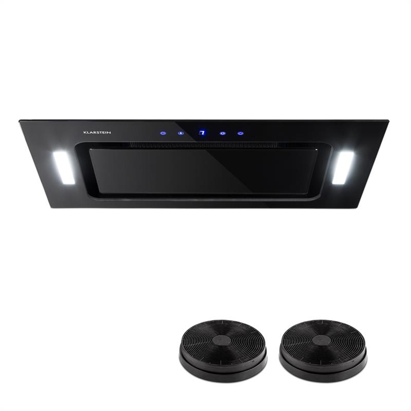 Klarstein HEKTOR Dunstabzugshaube Beleuchtung Aluminium-Filter Timer schwarz