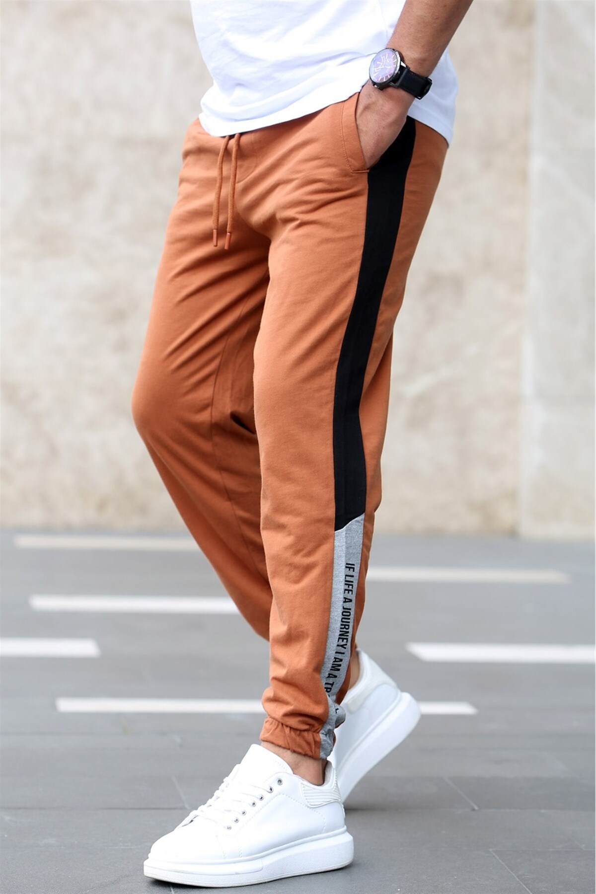 Madmext Striped Camel Tracksuit 2928