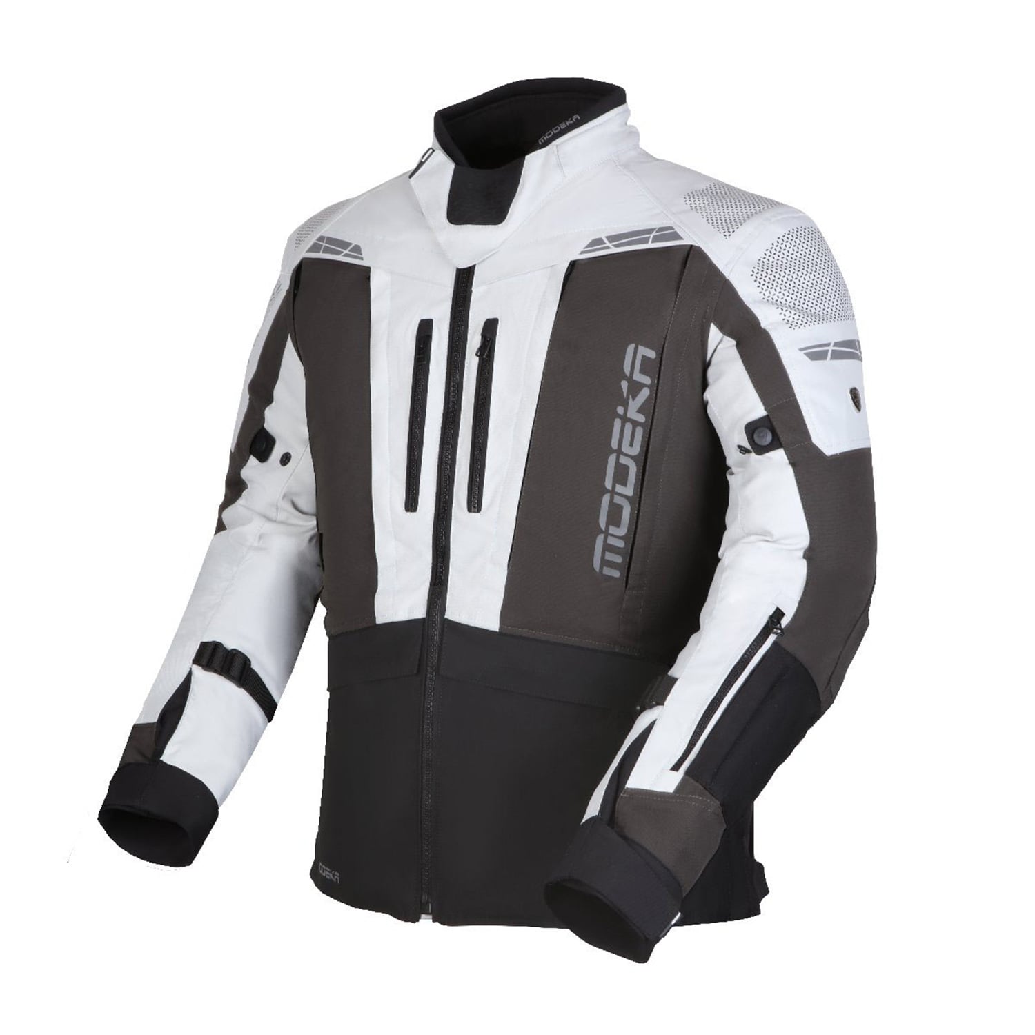 Modeka Hydron Light Grau Dark Grau Schwarz Jacke Größe S