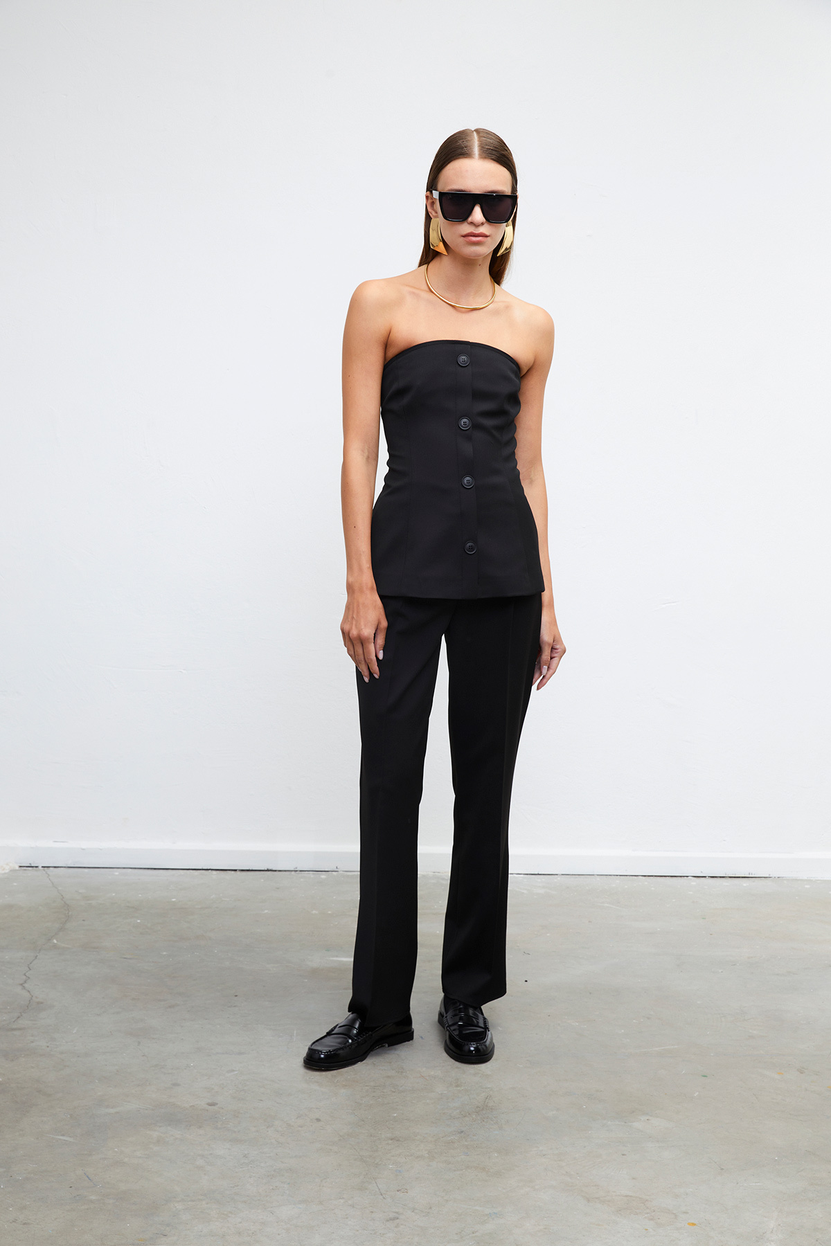 VATKALI Strapless buttoned bustier