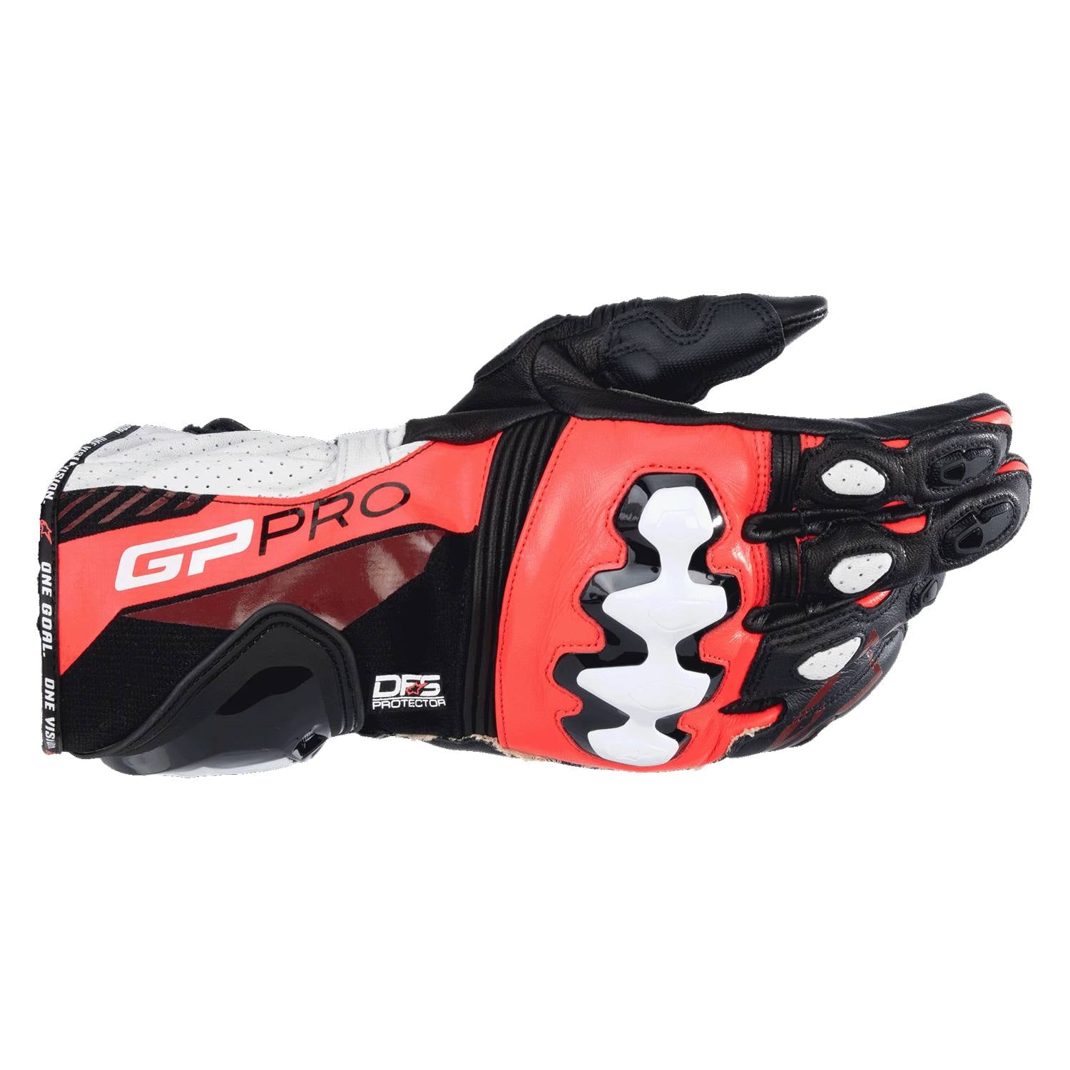 Alpinestars Gp Pro R4 Gloves Black Red Fluo White Größe M