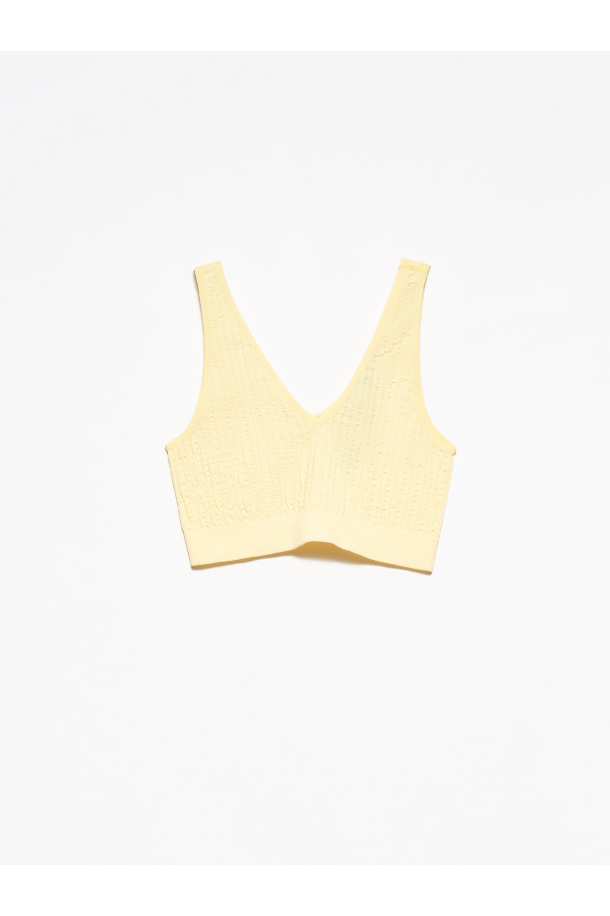Dilvin Crop Top - Yellow - Plain
